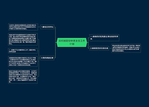 如何制定初中班主任工作计划