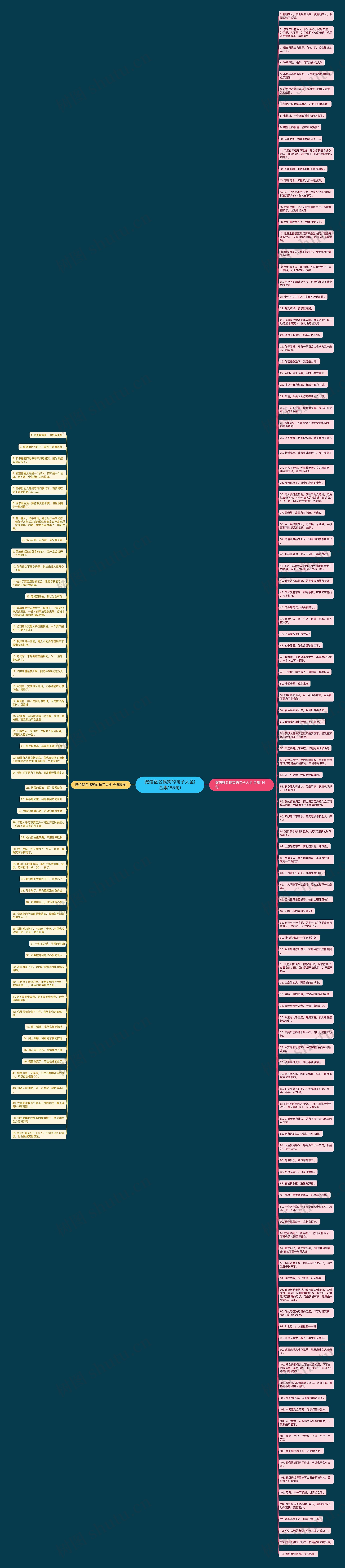 微信签名搞笑的句子大全(合集165句)思维导图