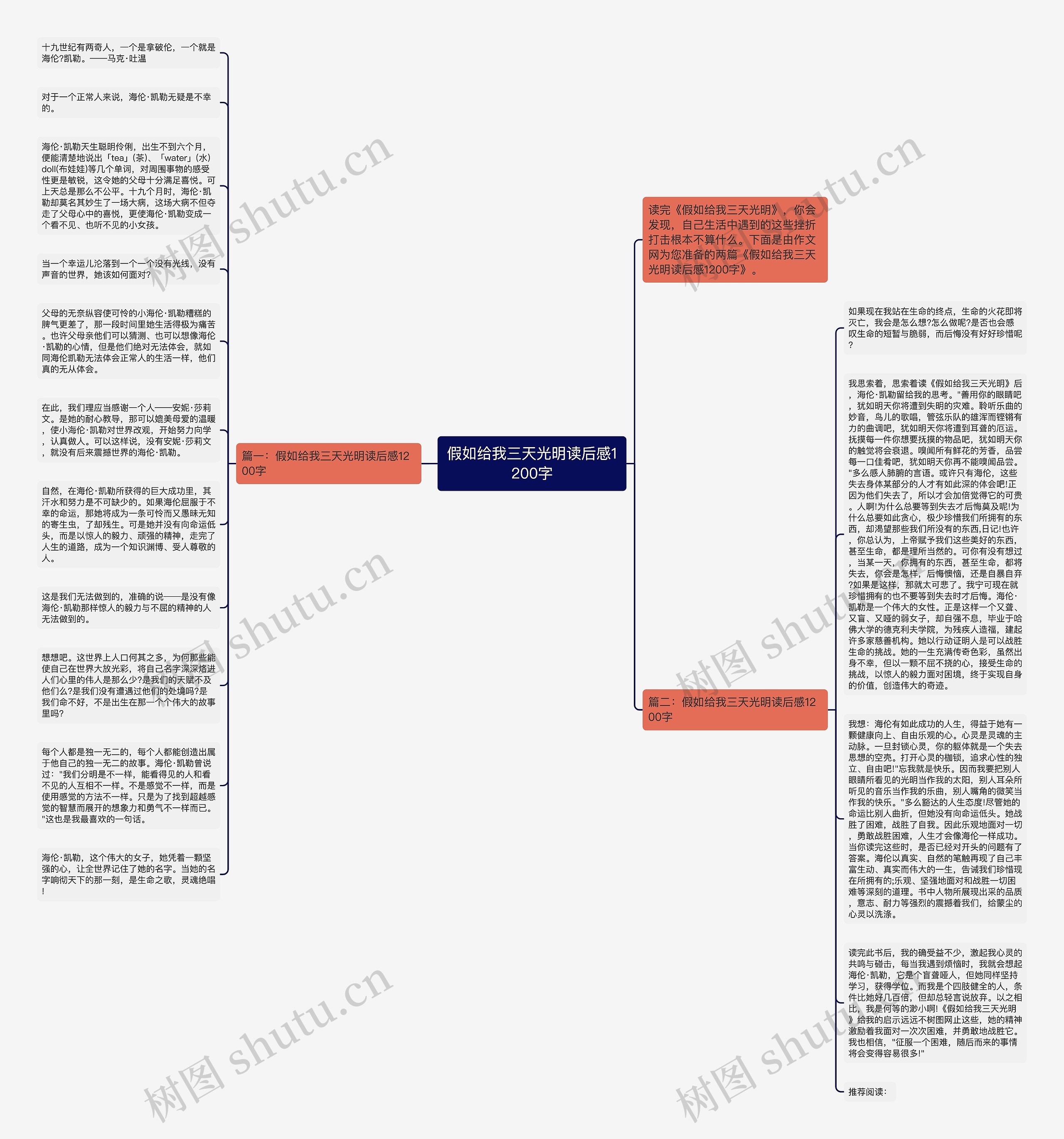 假如给我三天光明读后感1200字思维导图