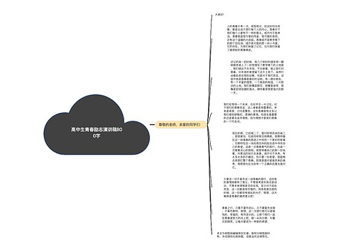 高中生青春励志演讲稿800字