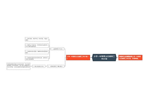 小学一年级班主任德育工作计划