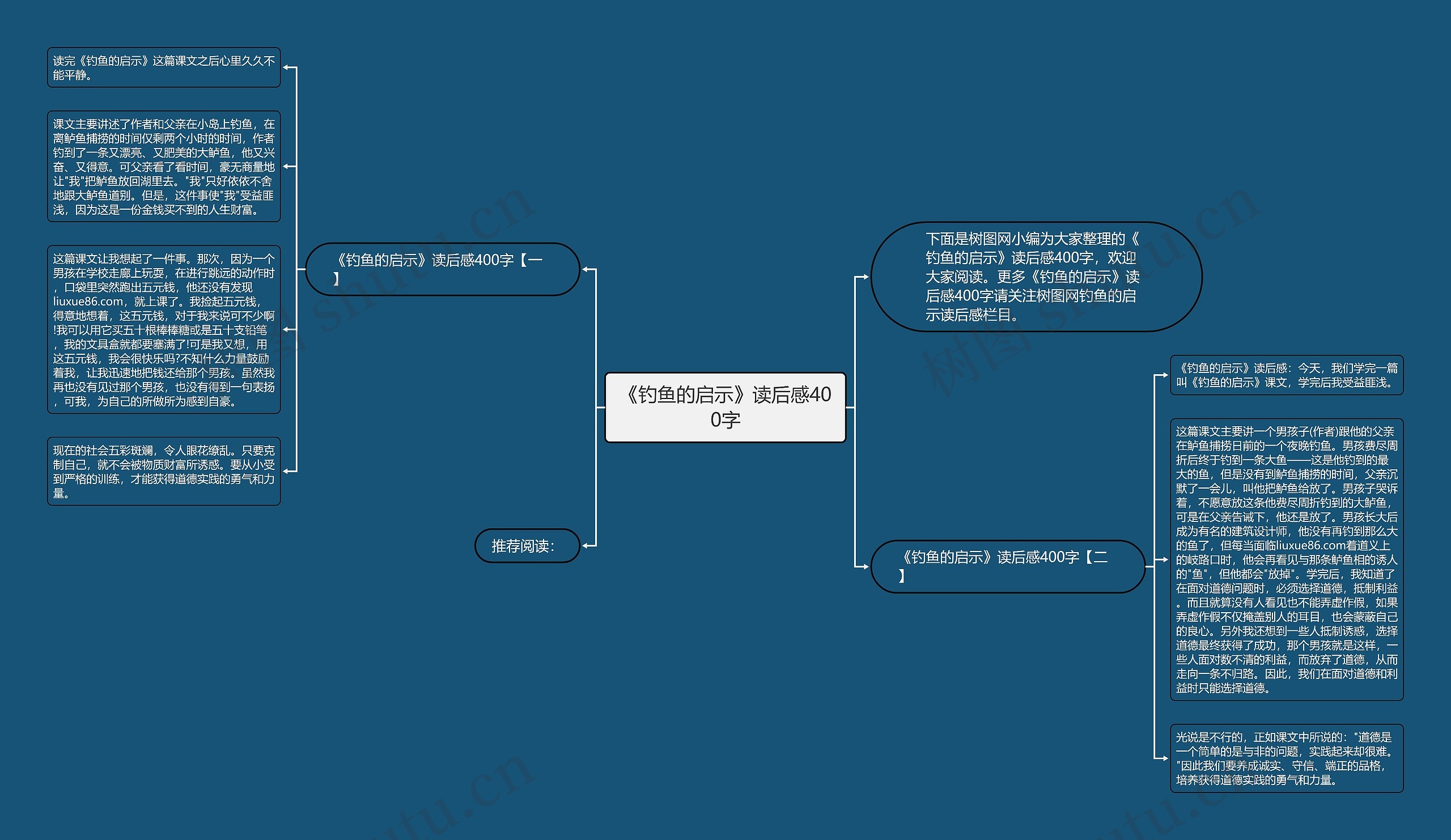 《钓鱼的启示》读后感400字思维导图