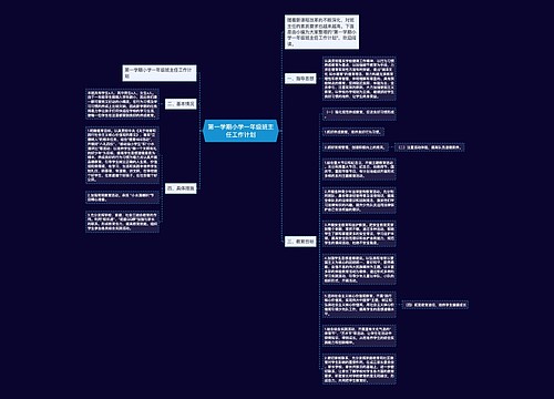 第一学期小学一年级班主任工作计划