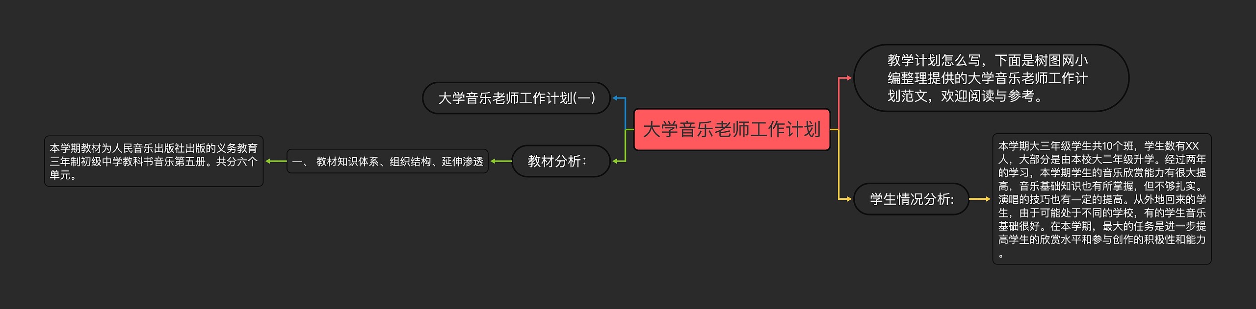 大学音乐老师工作计划