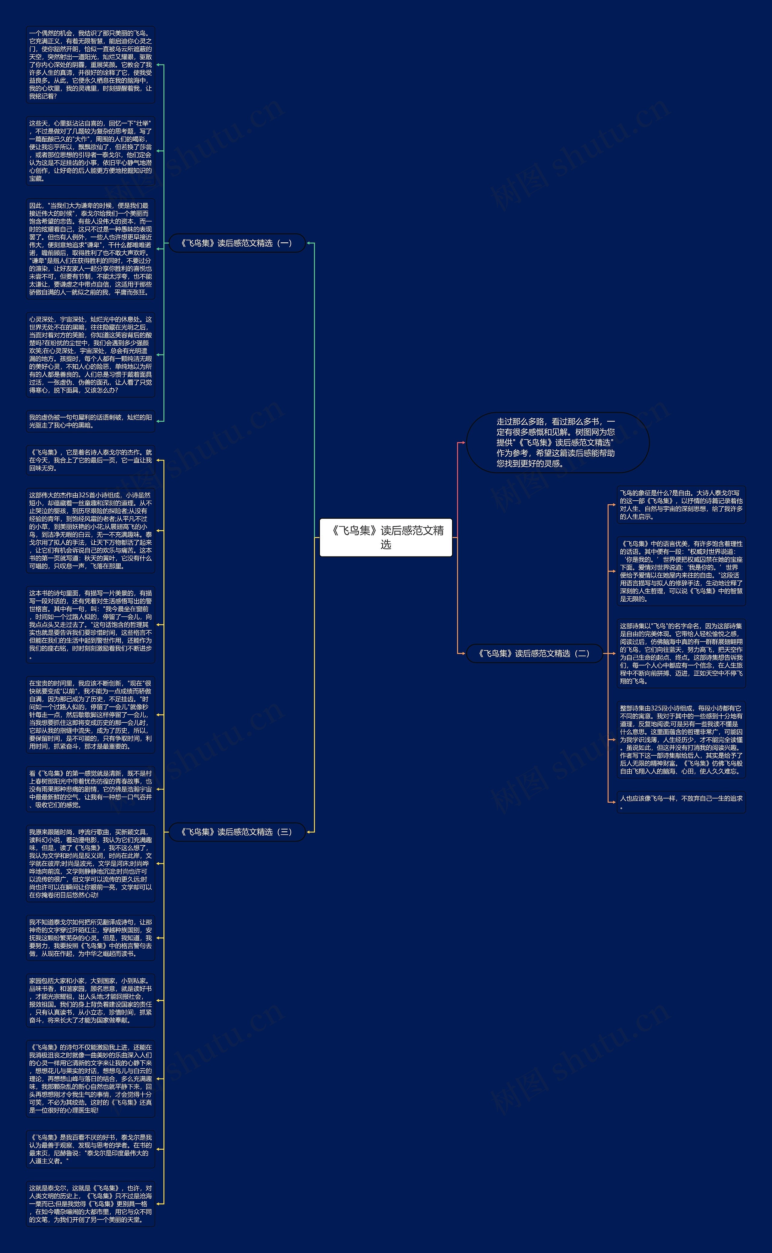 《飞鸟集》读后感范文精选思维导图