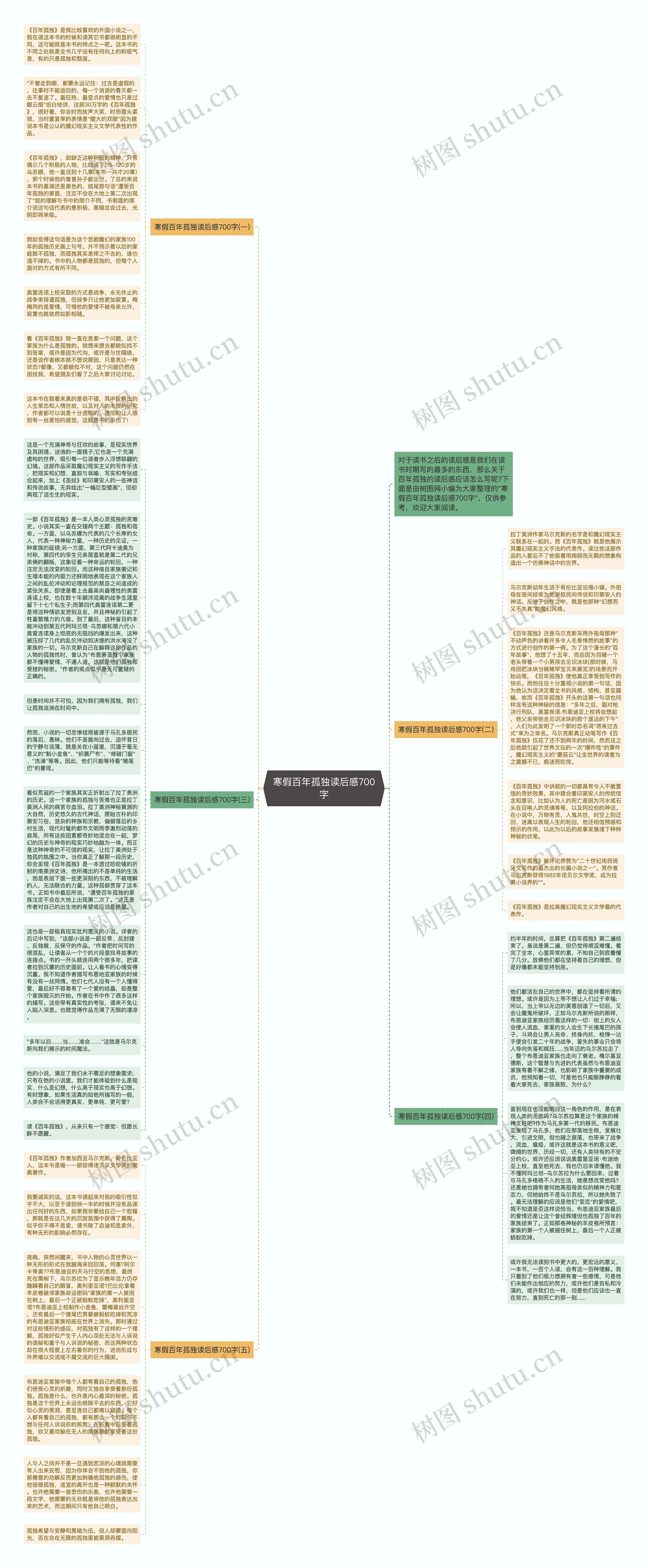 寒假百年孤独读后感700字思维导图