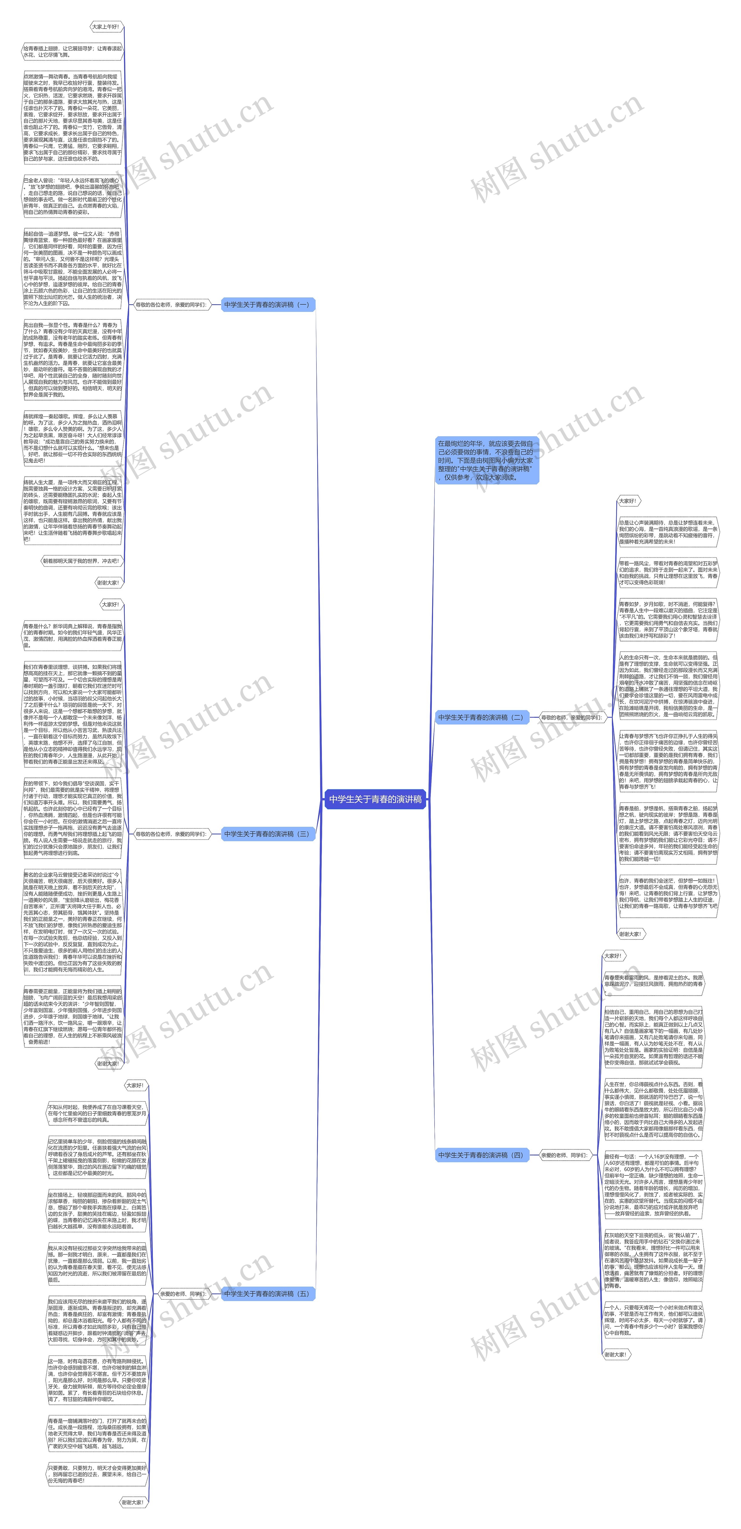 中学生关于青春的演讲稿思维导图
