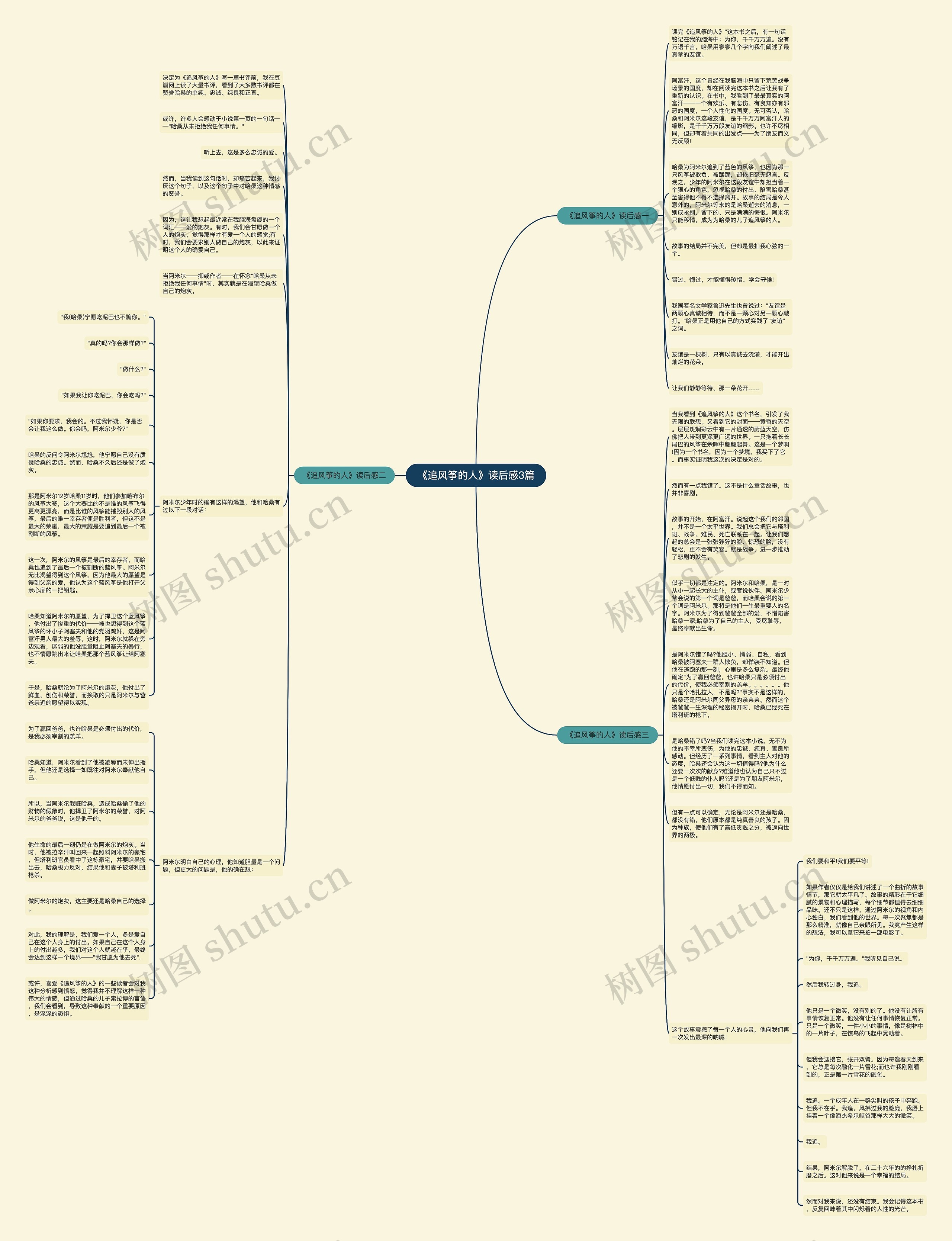 《追风筝的人》读后感3篇思维导图