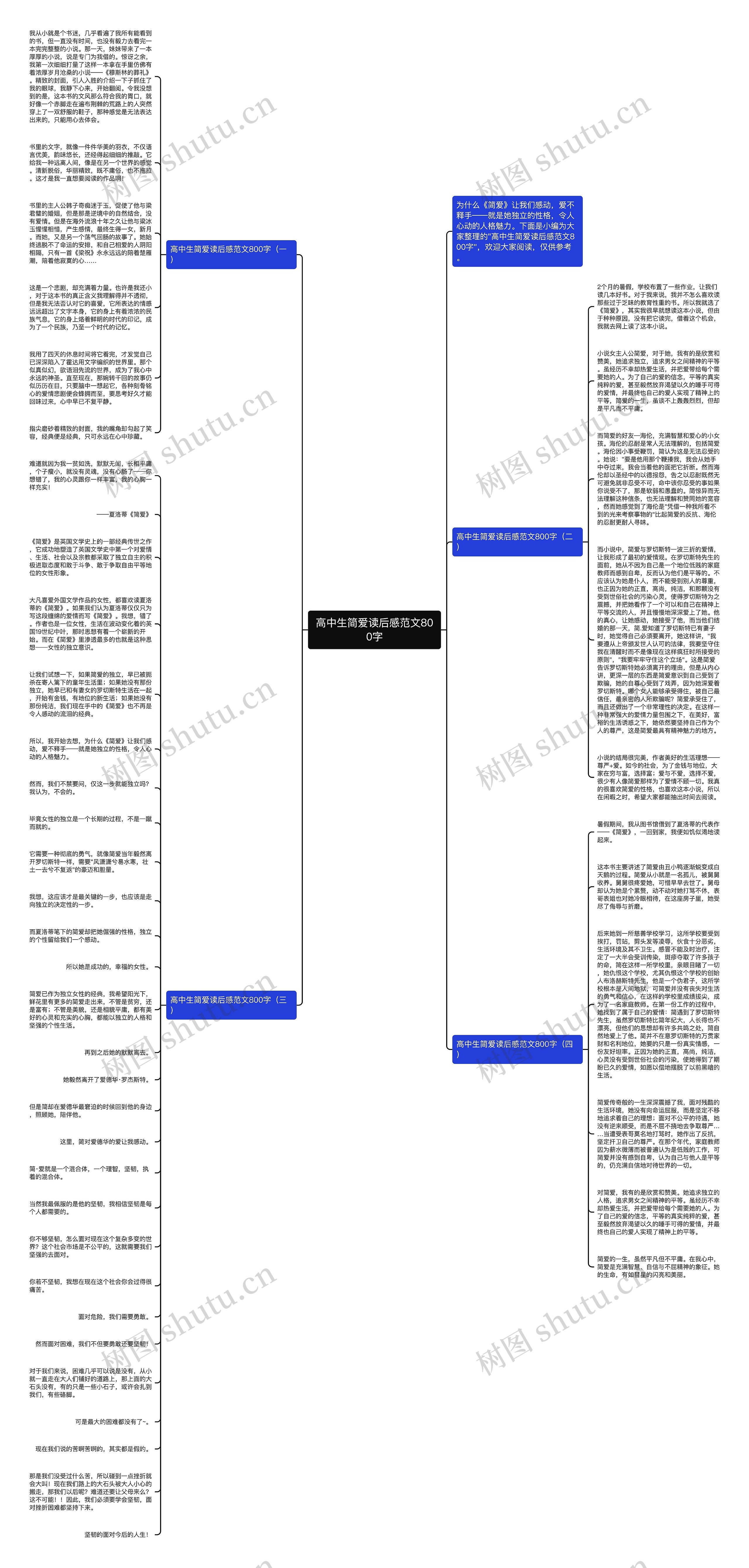 高中生简爱读后感范文800字思维导图