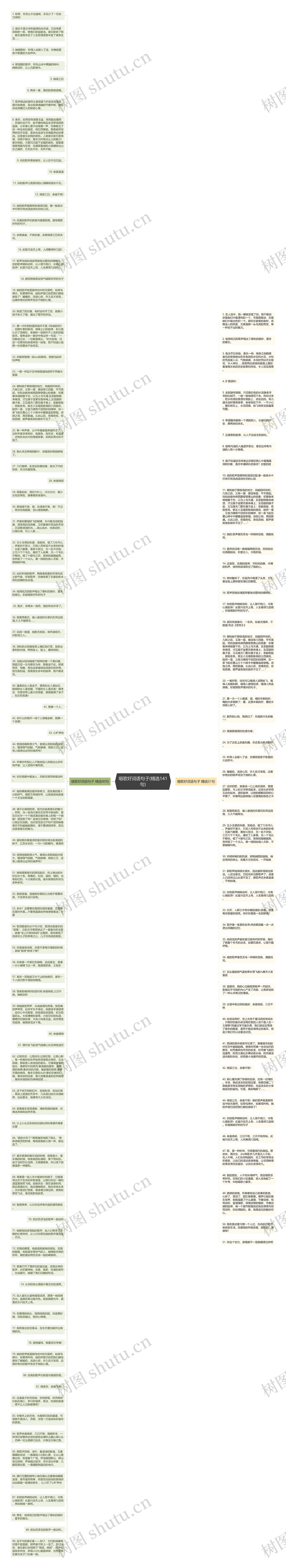 唱歌好词语句子(精选141句)思维导图