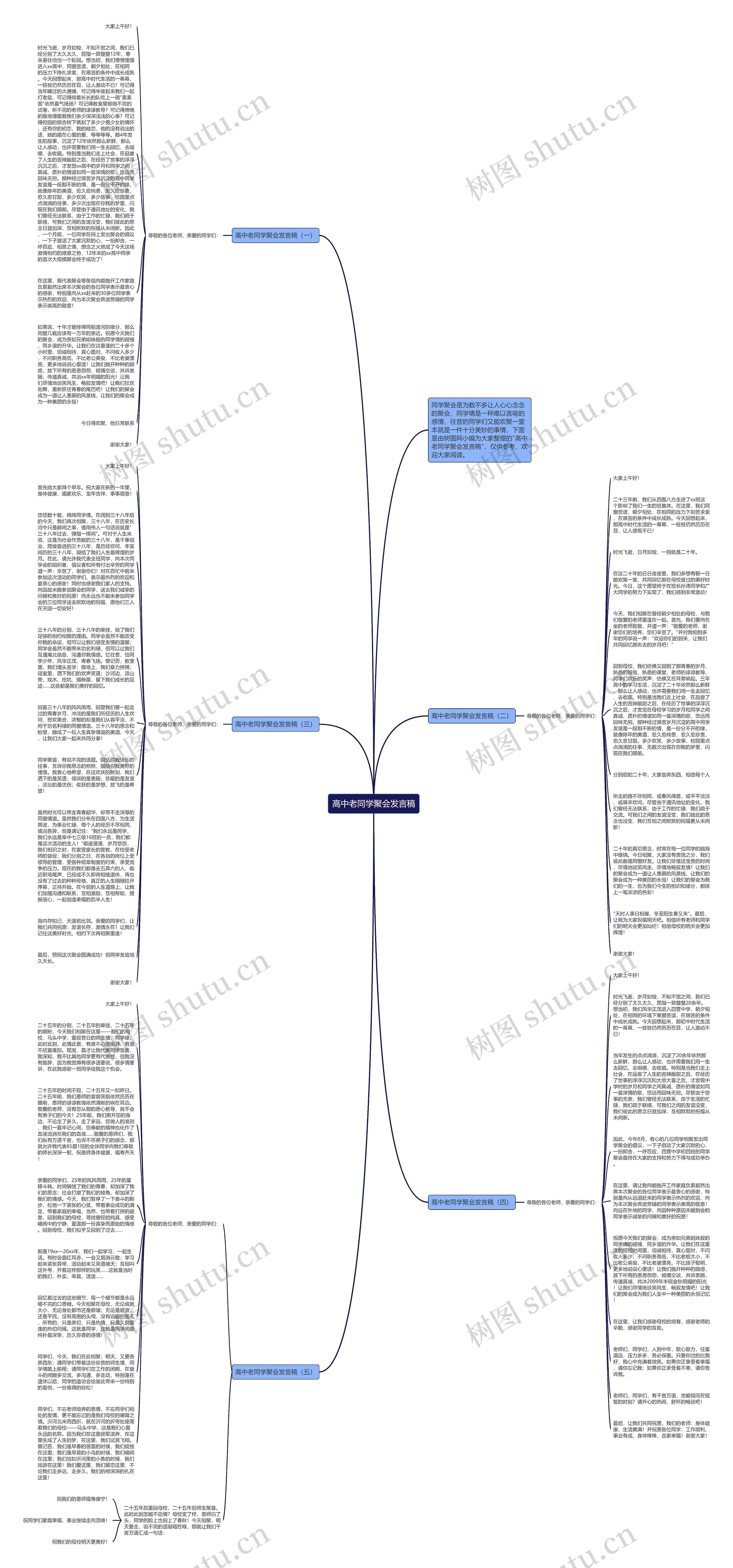 高中老同学聚会发言稿思维导图