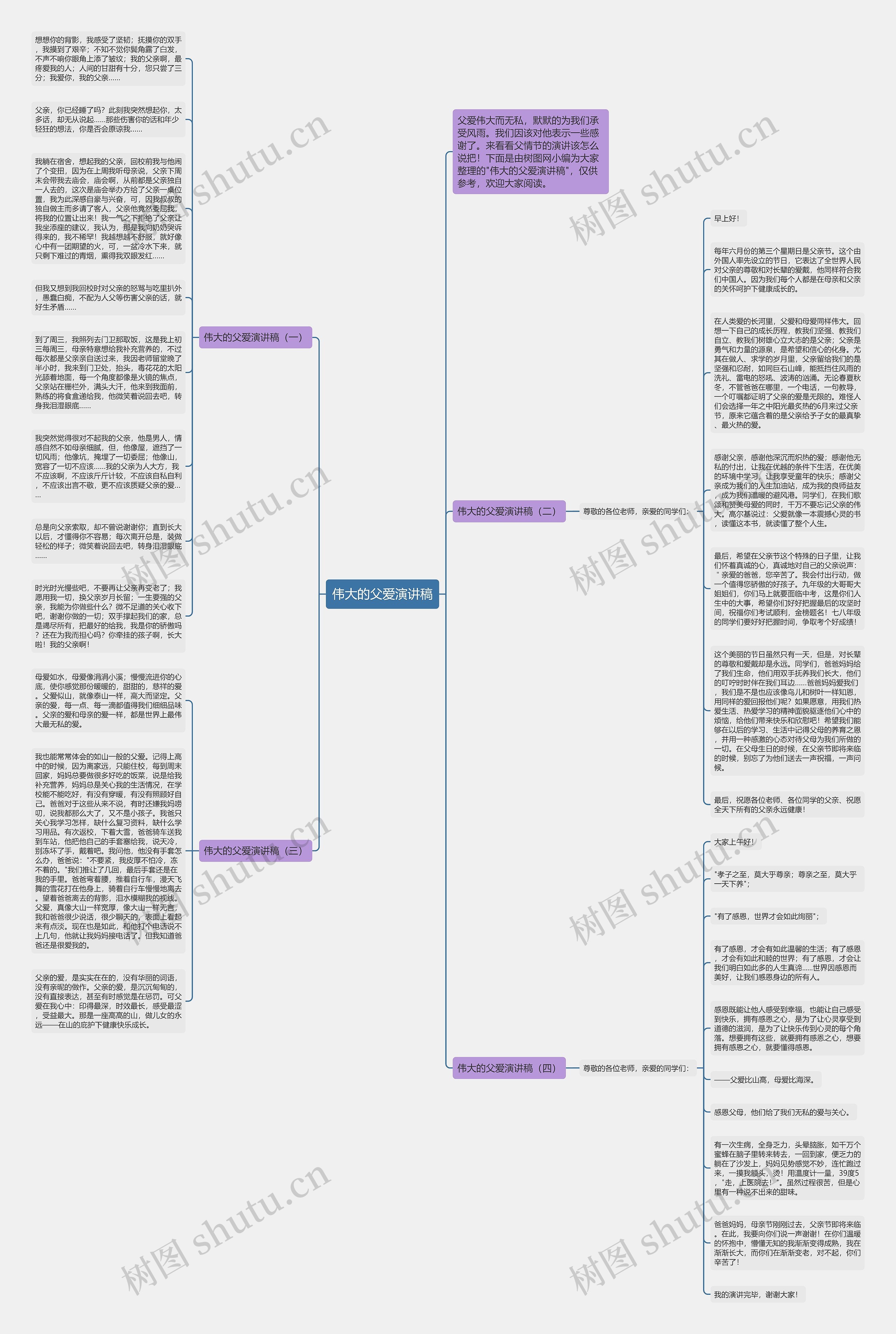 伟大的父爱演讲稿思维导图