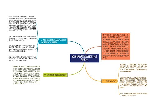 初三毕业班班主任工作计划范本