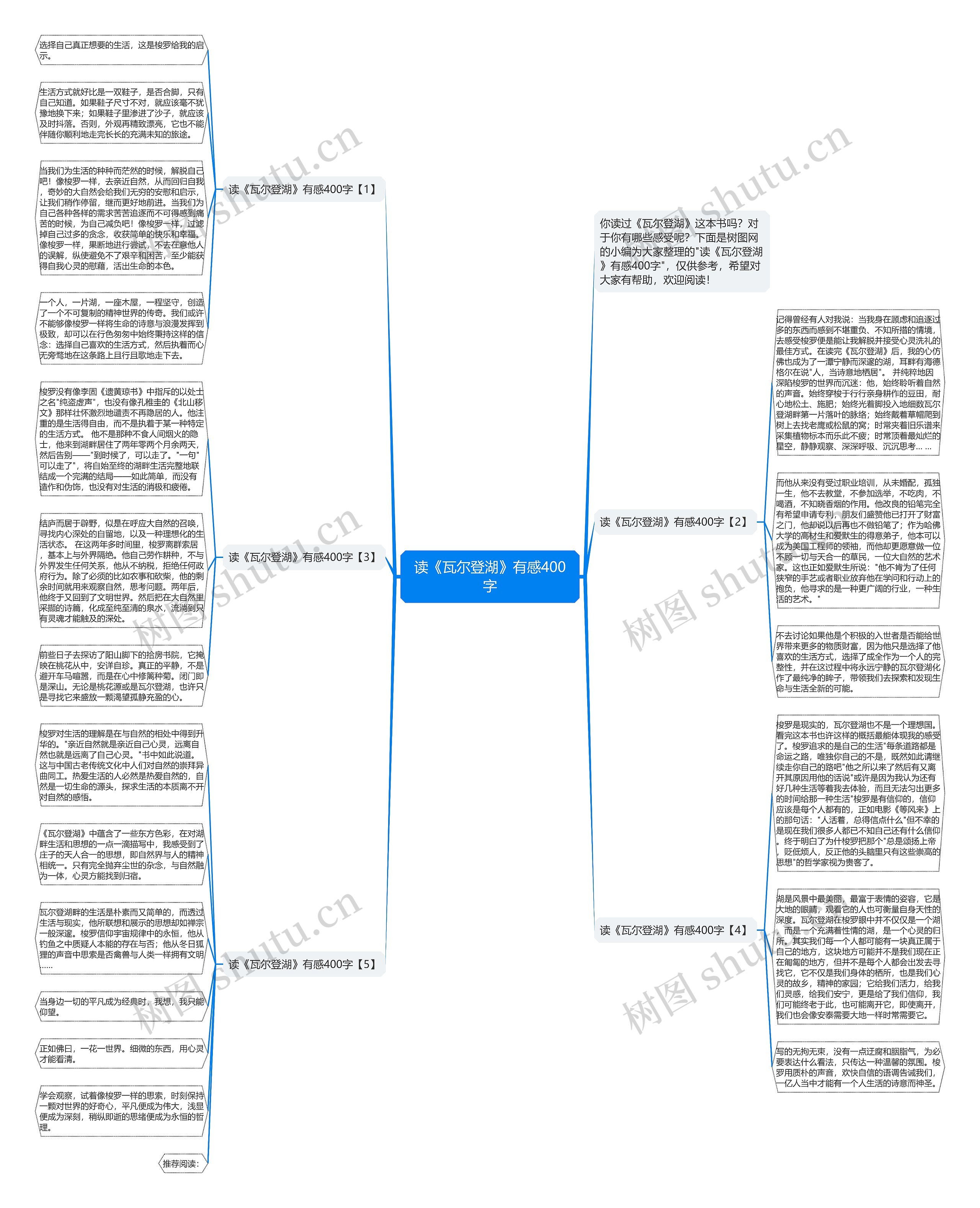 读《瓦尔登湖》有感400字思维导图