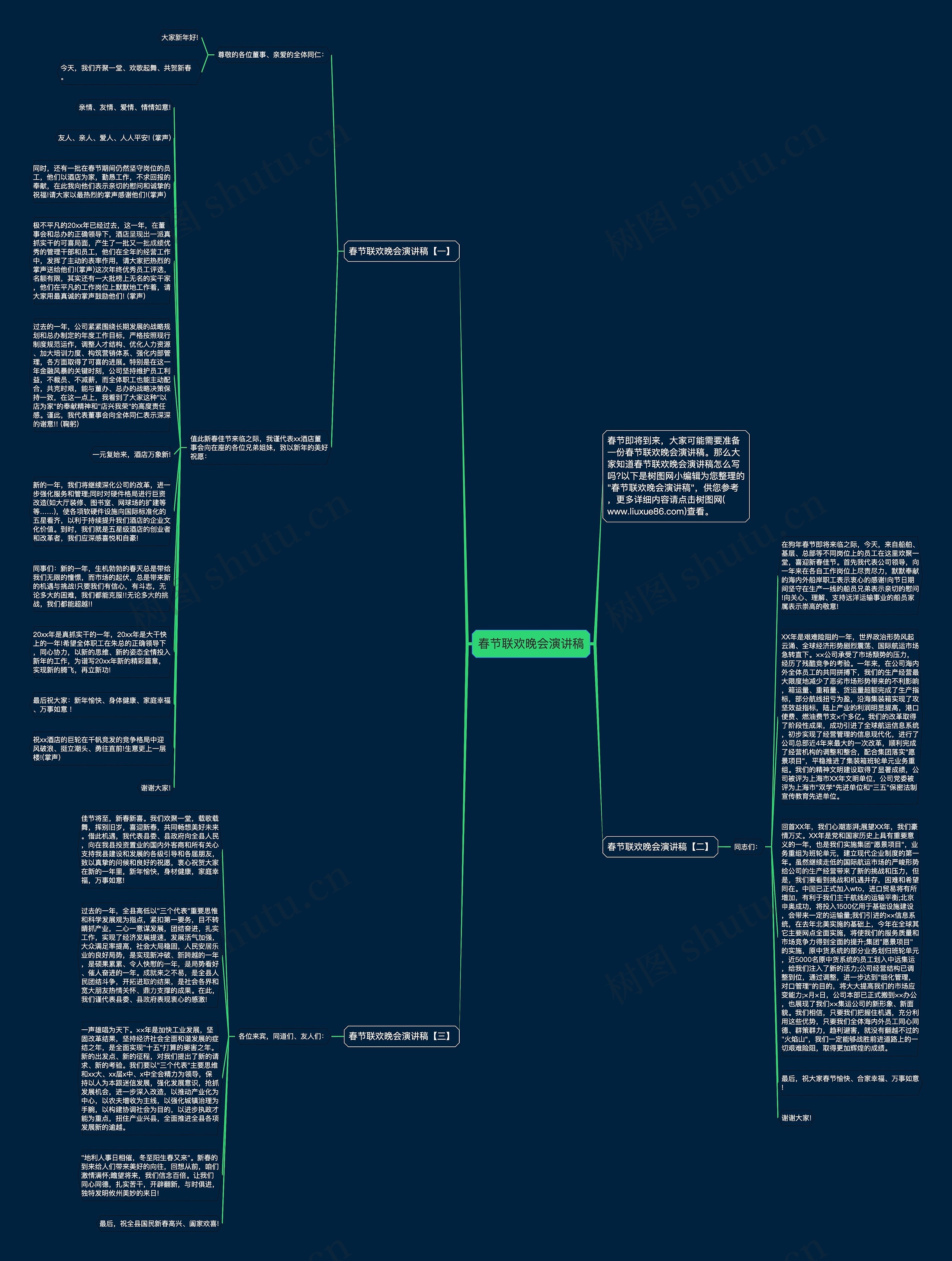 春节联欢晚会演讲稿思维导图