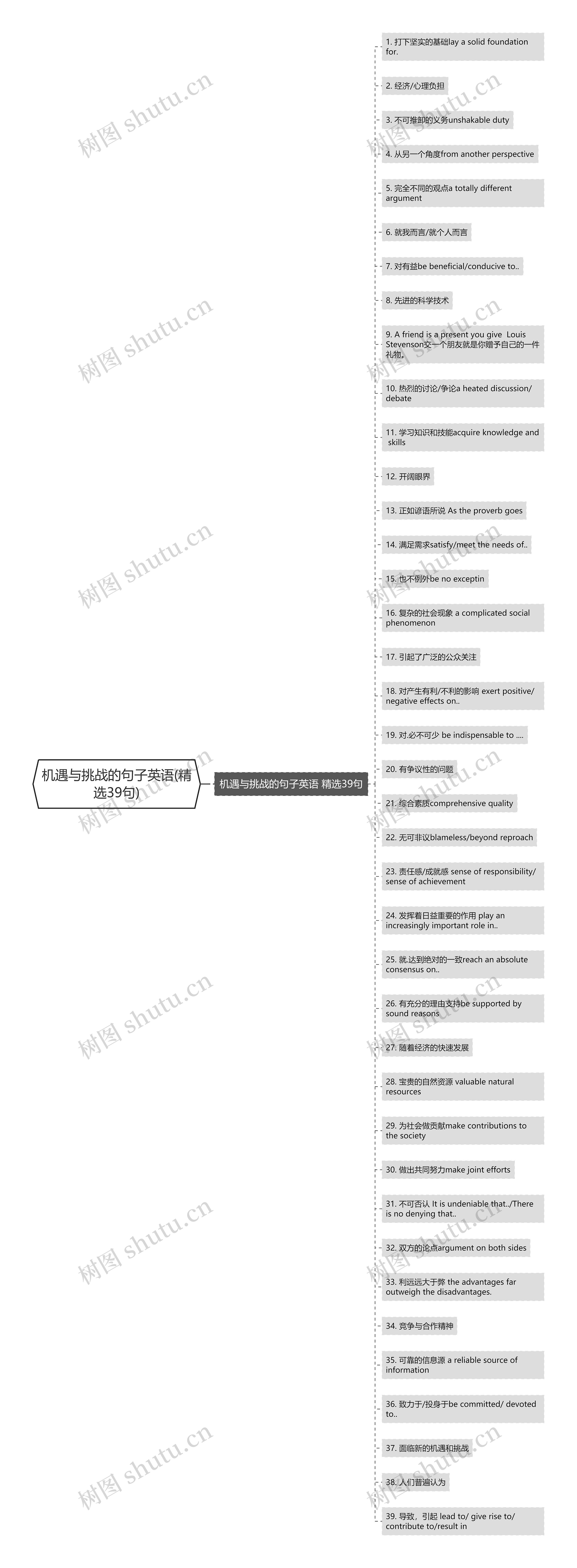 机遇与挑战的句子英语(精选39句)思维导图