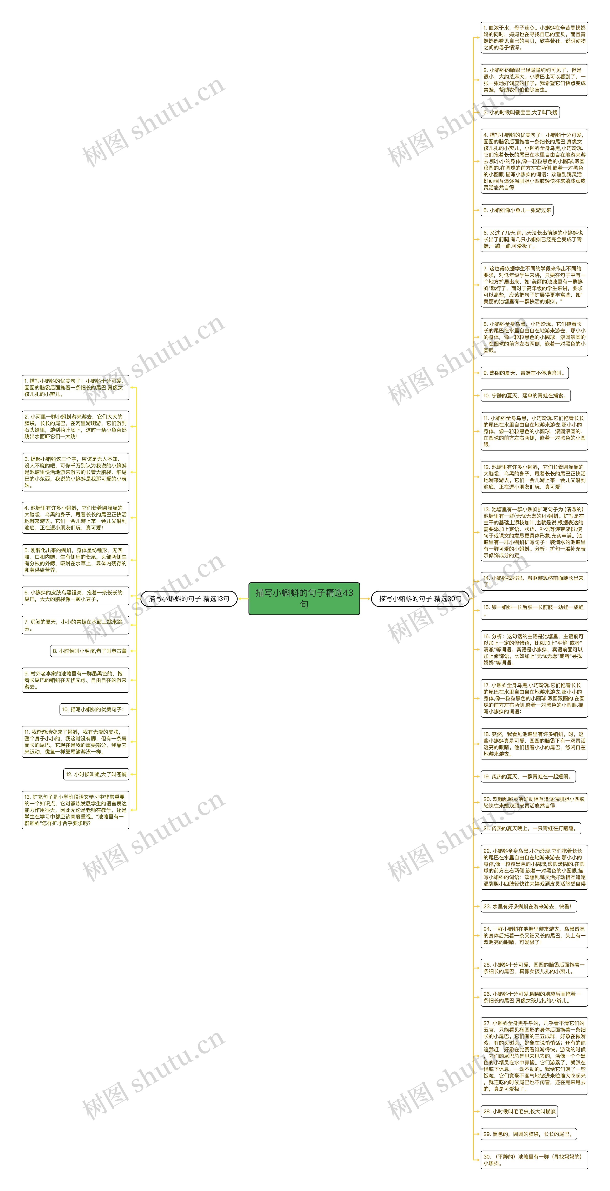 描写小蝌蚪的句子精选43句思维导图