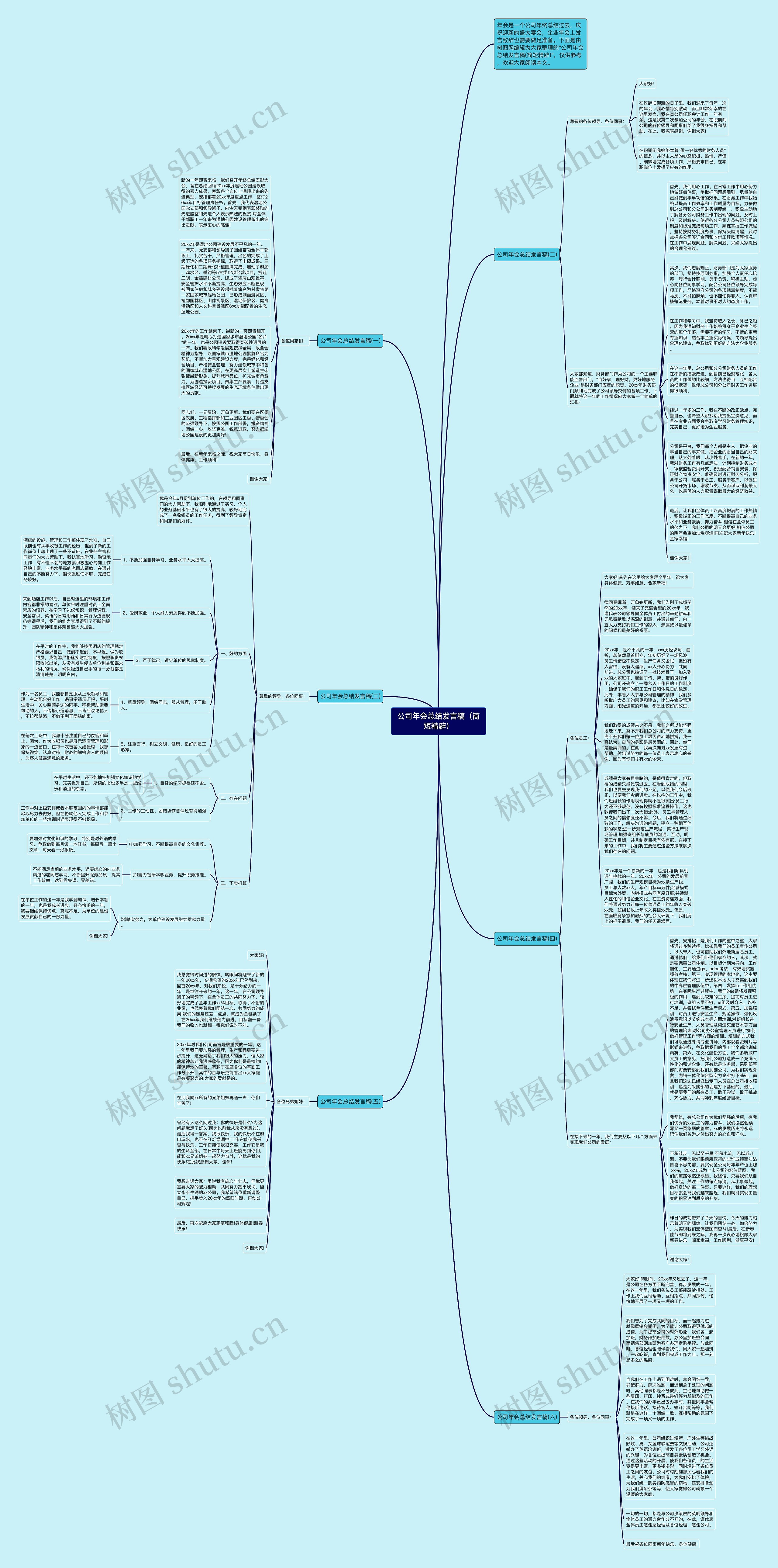 公司年会总结发言稿（简短精辟）思维导图