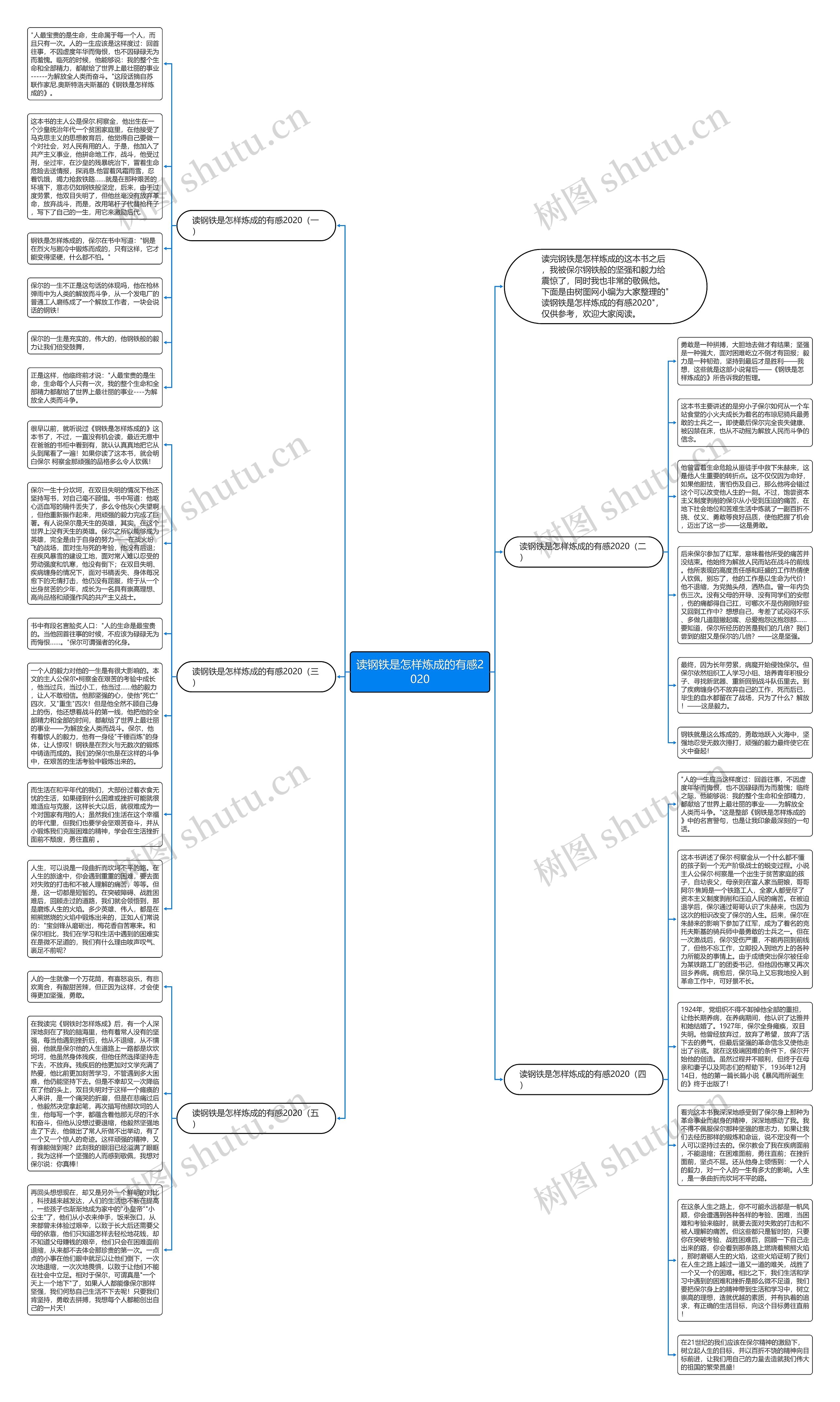 读钢铁是怎样炼成的有感2020思维导图