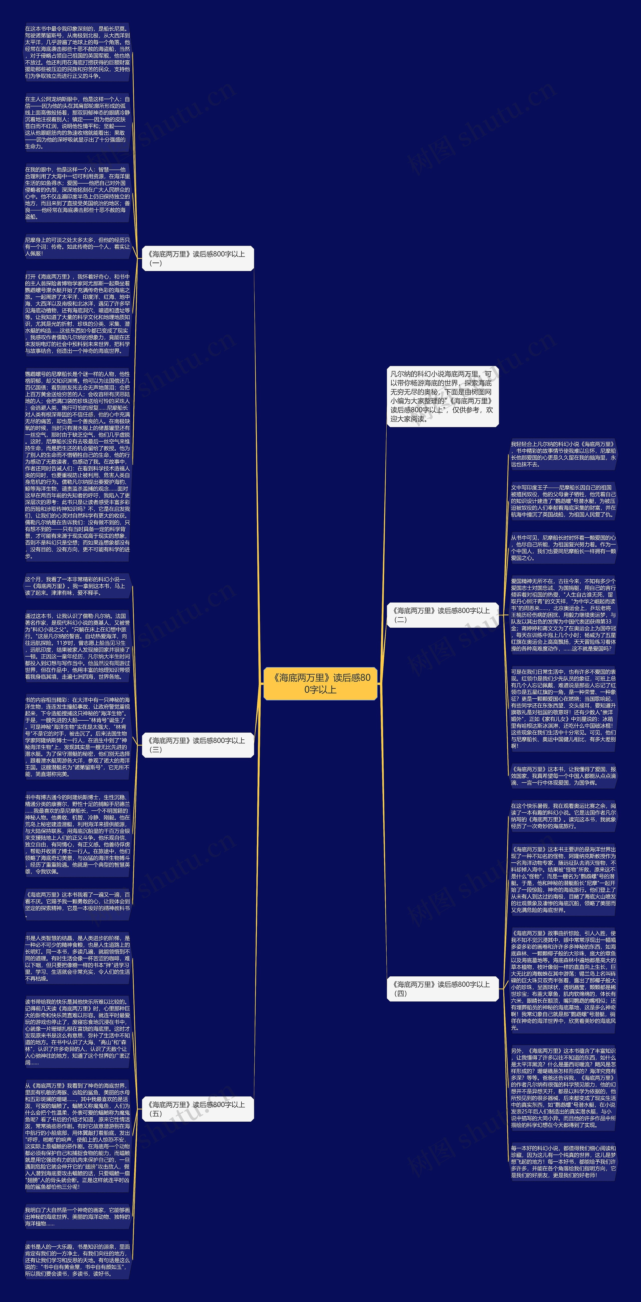 《海底两万里》读后感800字以上思维导图