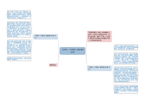 《只有一个地球》读后感400字