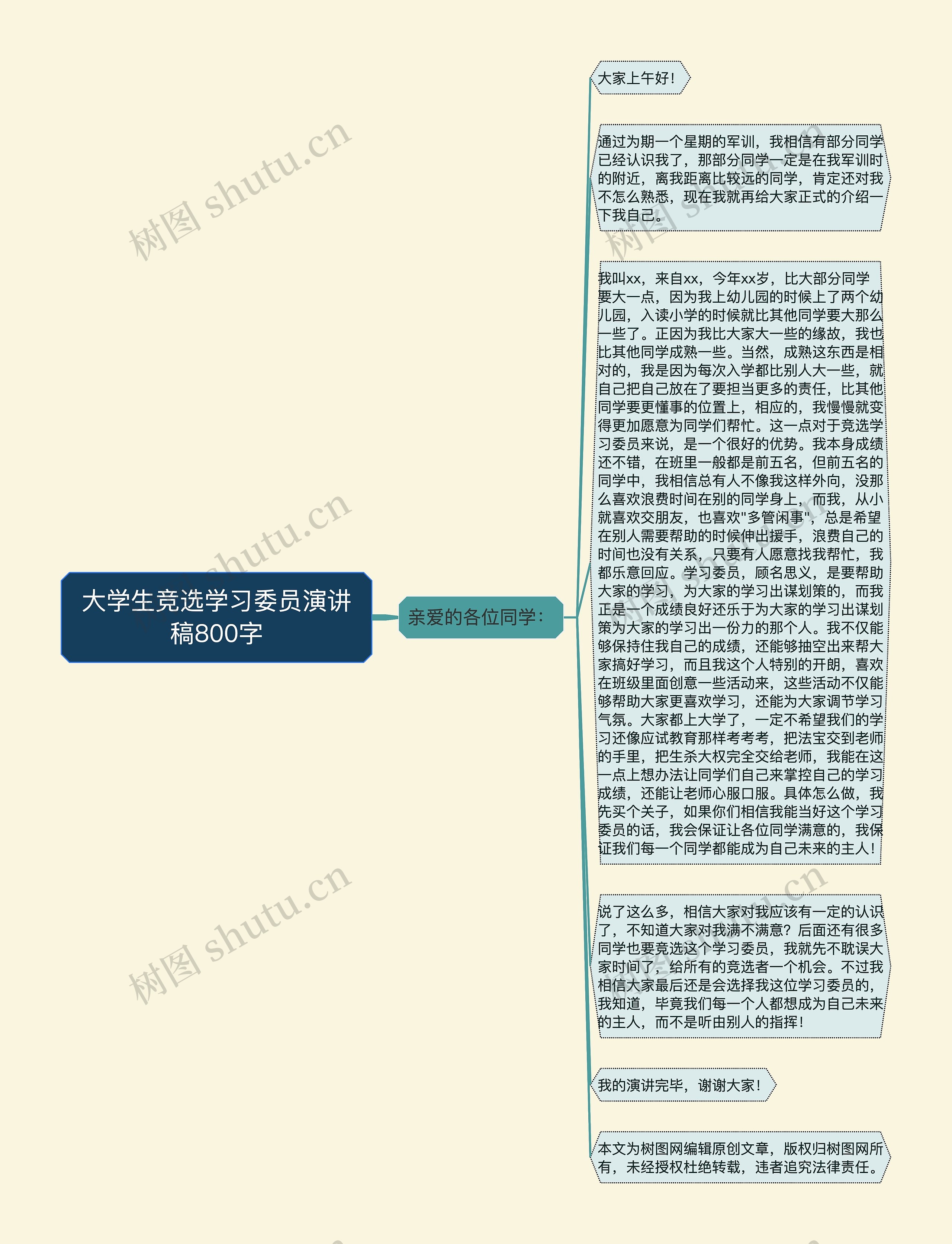 大学生竞选学习委员演讲稿800字思维导图