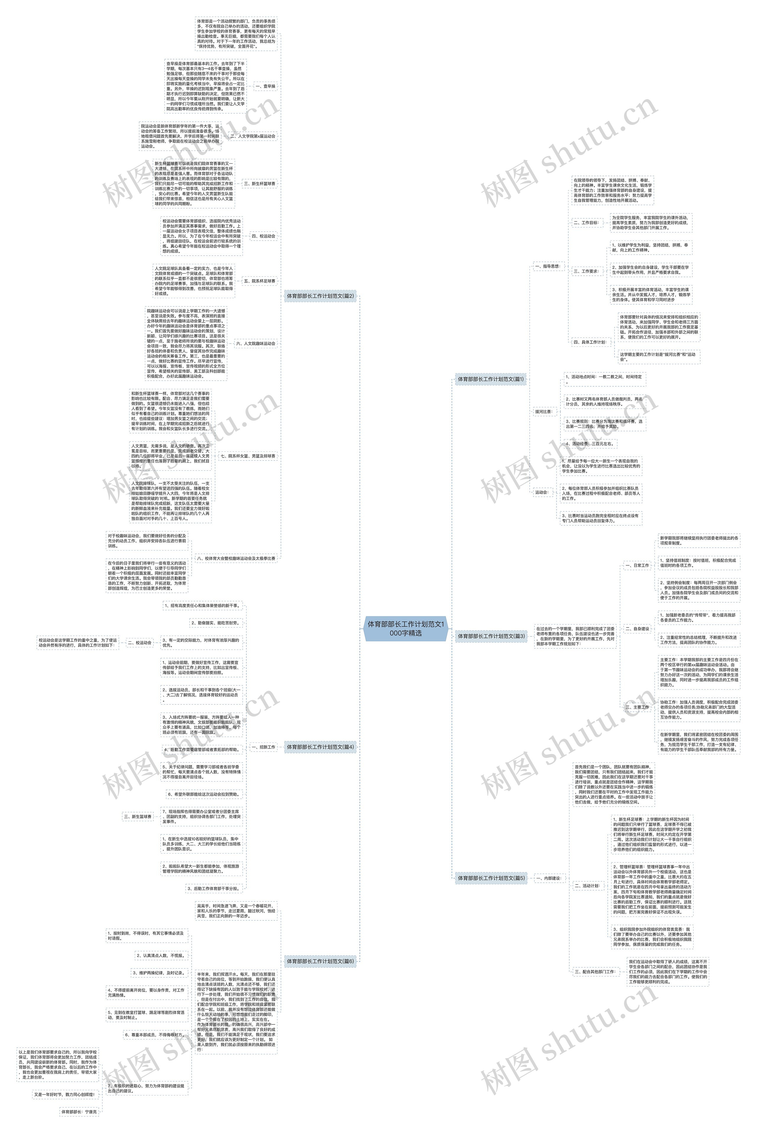 体育部部长工作计划范文1000字精选思维导图