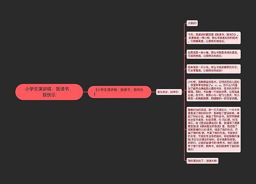 小学生演讲稿：我读书、我快乐