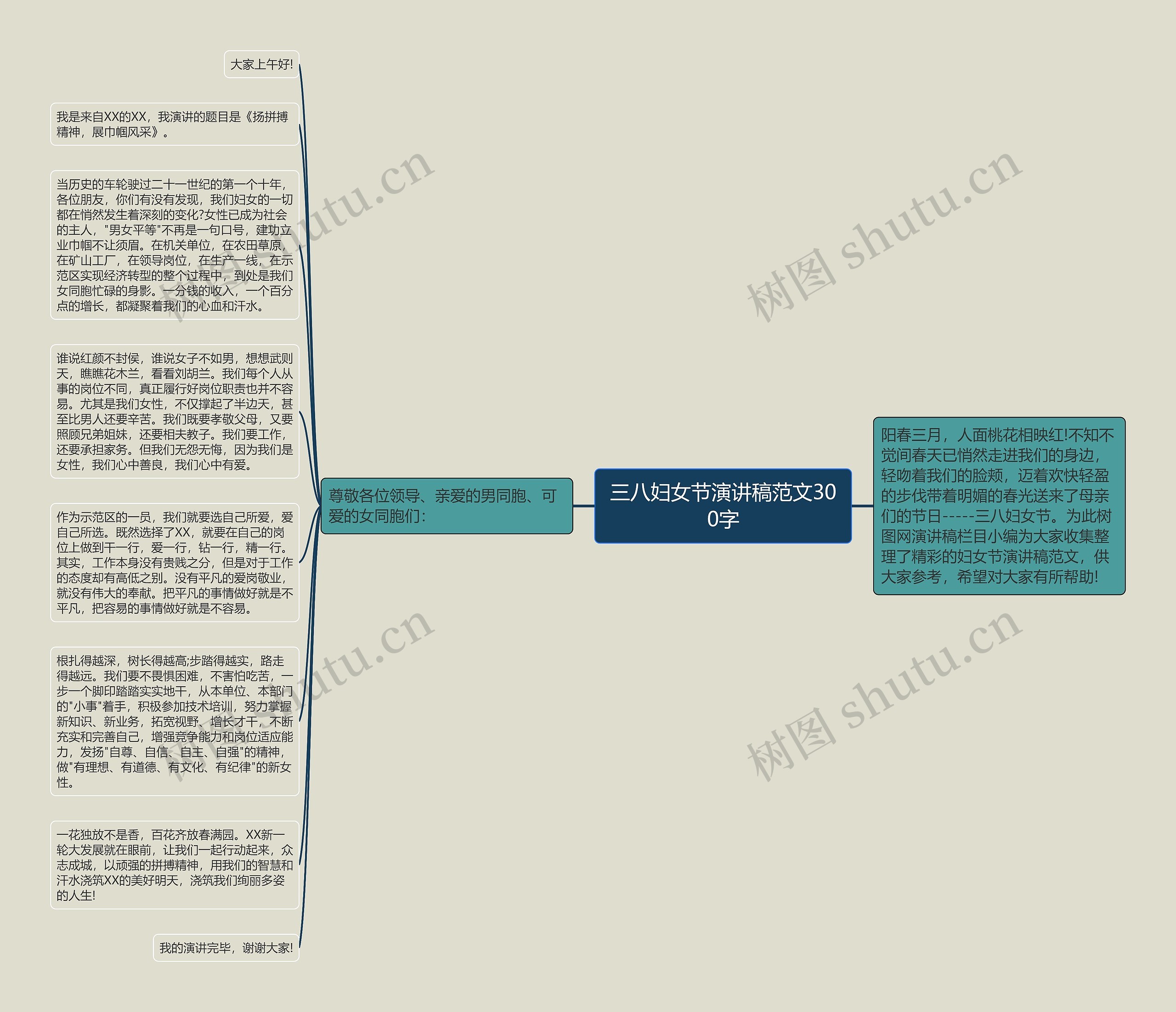 三八妇女节演讲稿范文300字思维导图