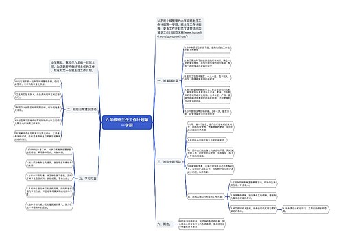 六年级班主任工作计划第一学期