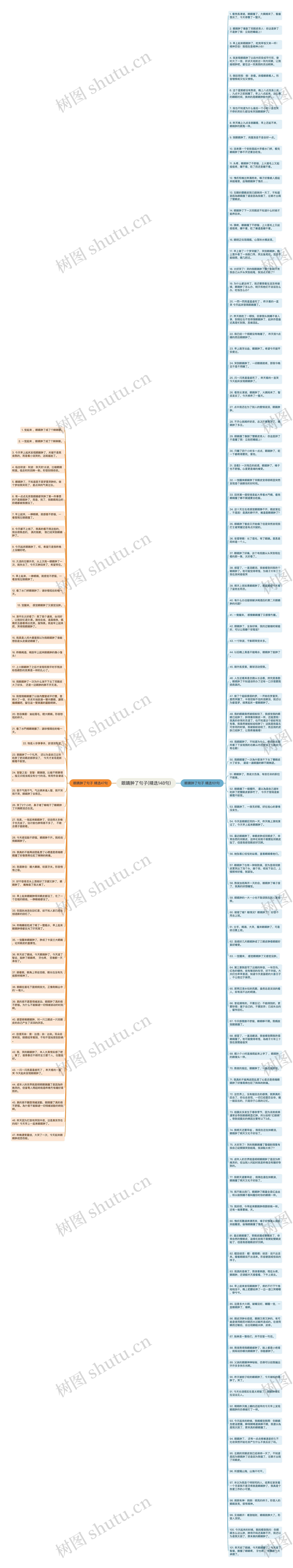 眼睛肿了句子(精选148句)思维导图