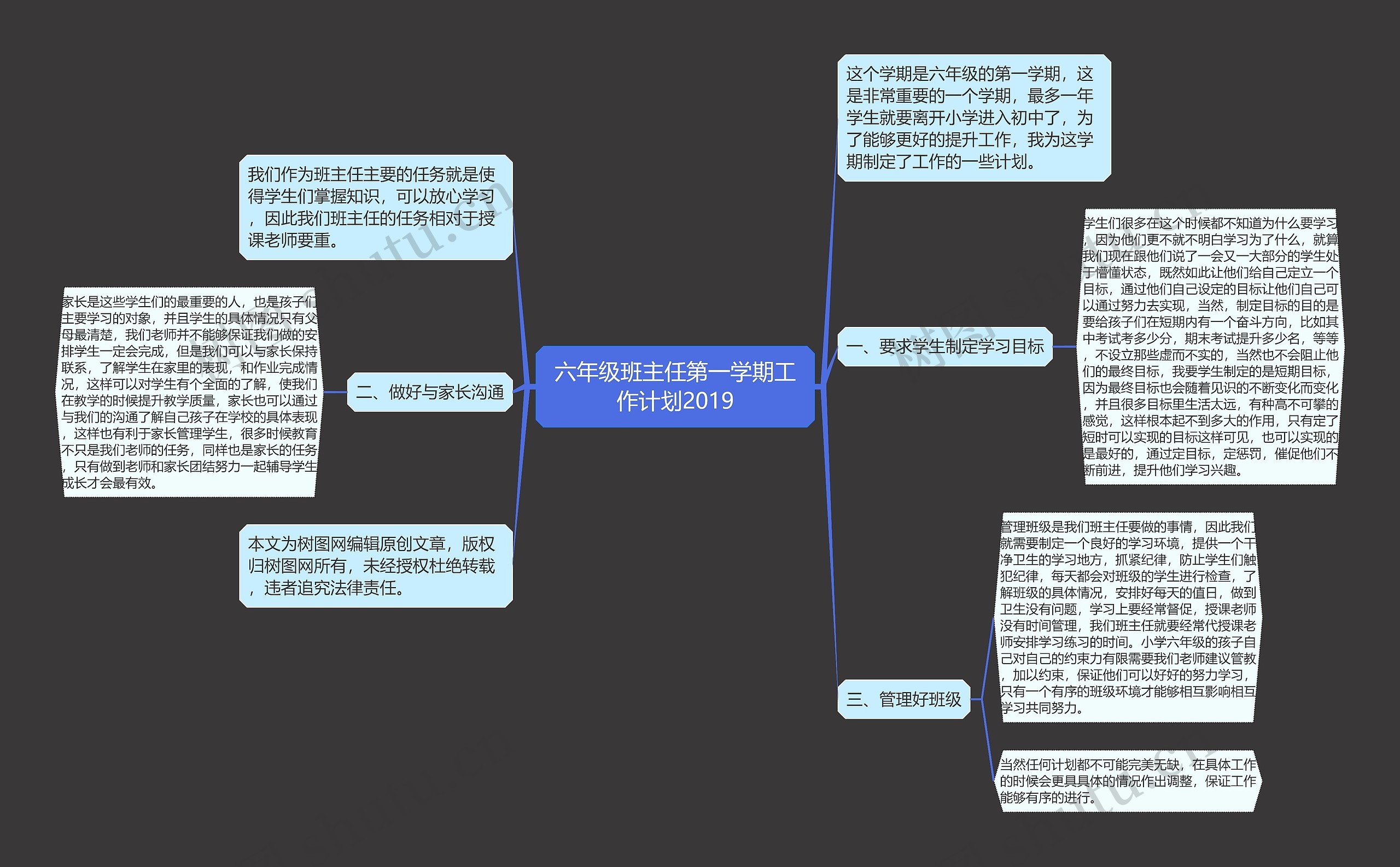 六年级班主任第一学期工作计划2019