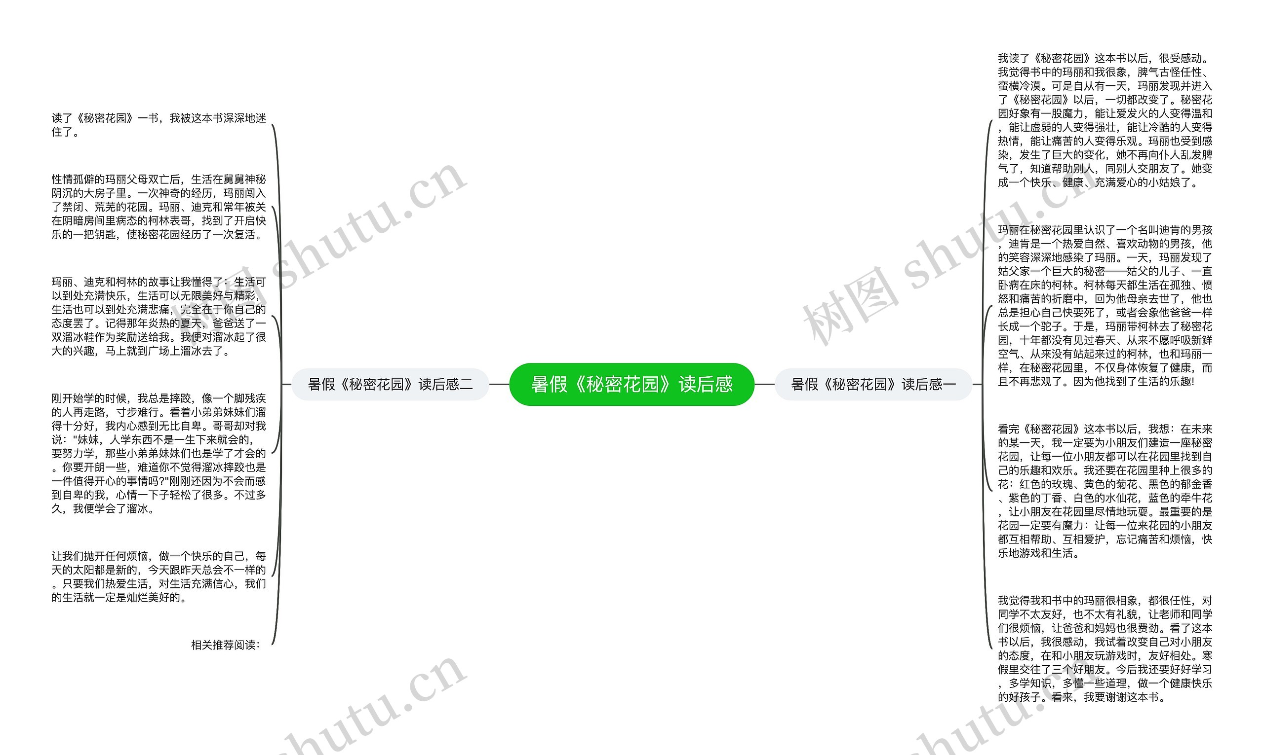 暑假《秘密花园》读后感思维导图