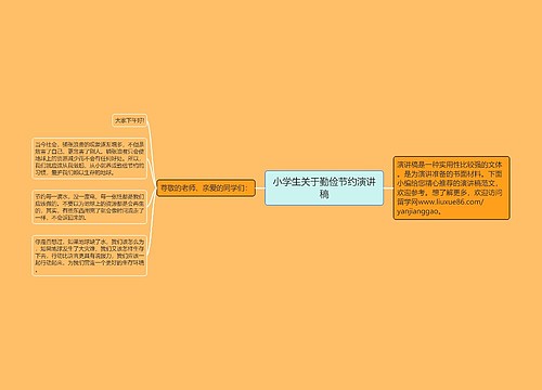 小学生关于勤俭节约演讲稿