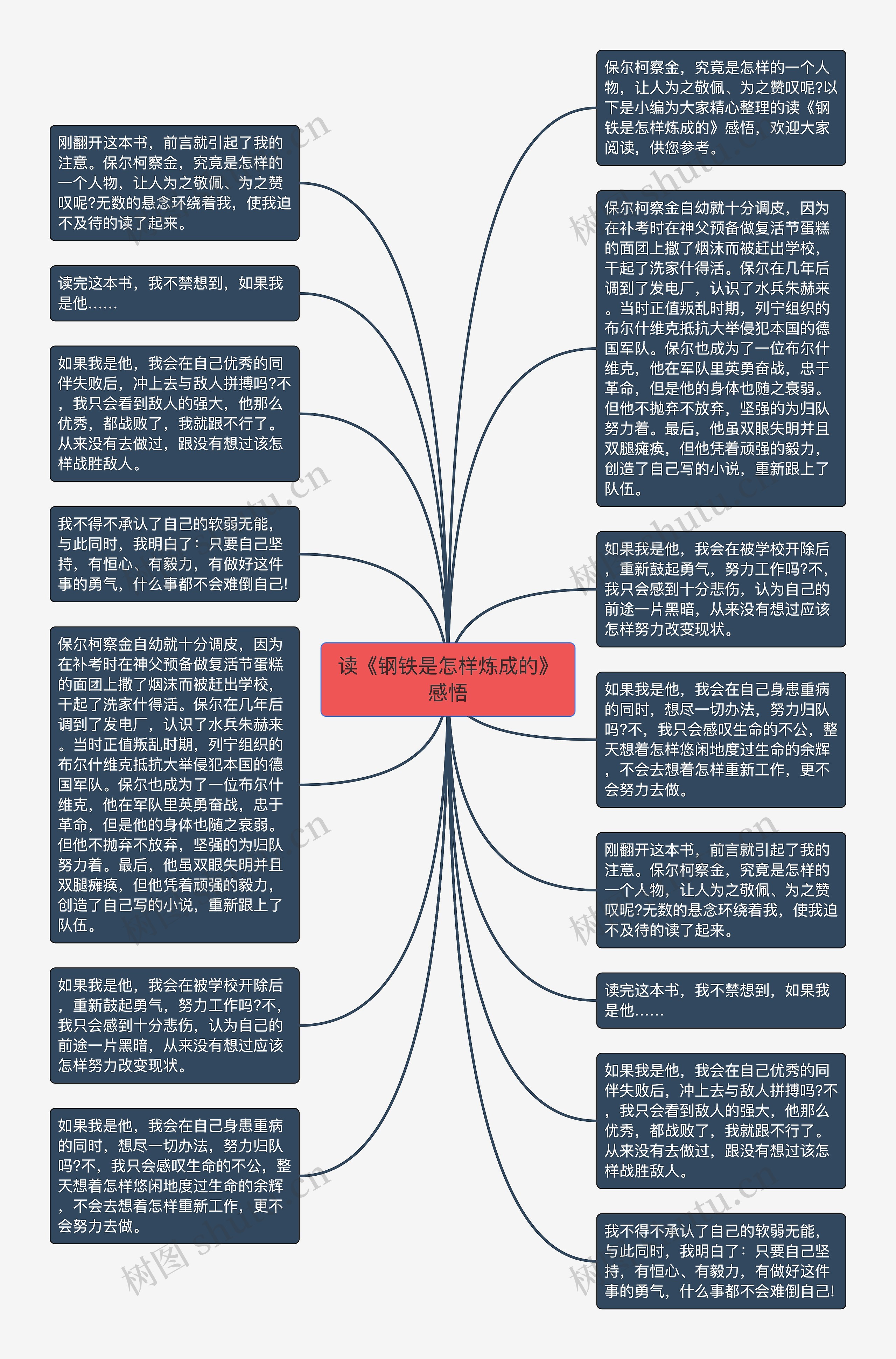 读《钢铁是怎样炼成的》感悟思维导图