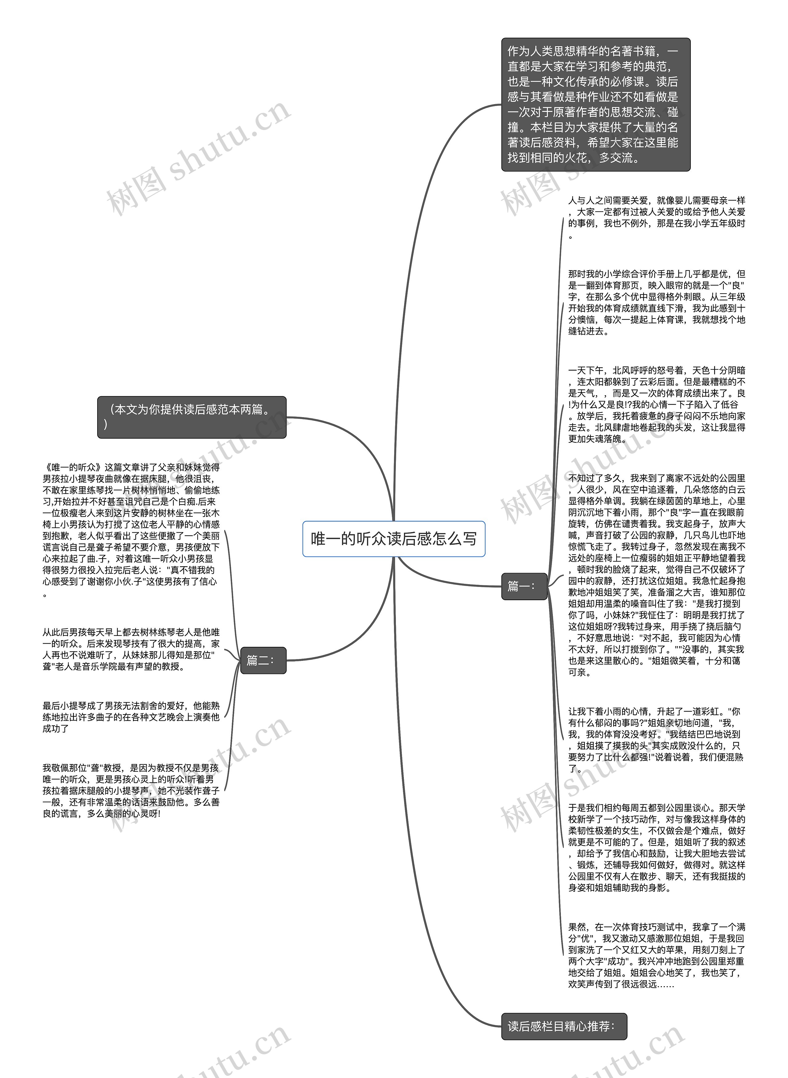 唯一的听众读后感怎么写思维导图