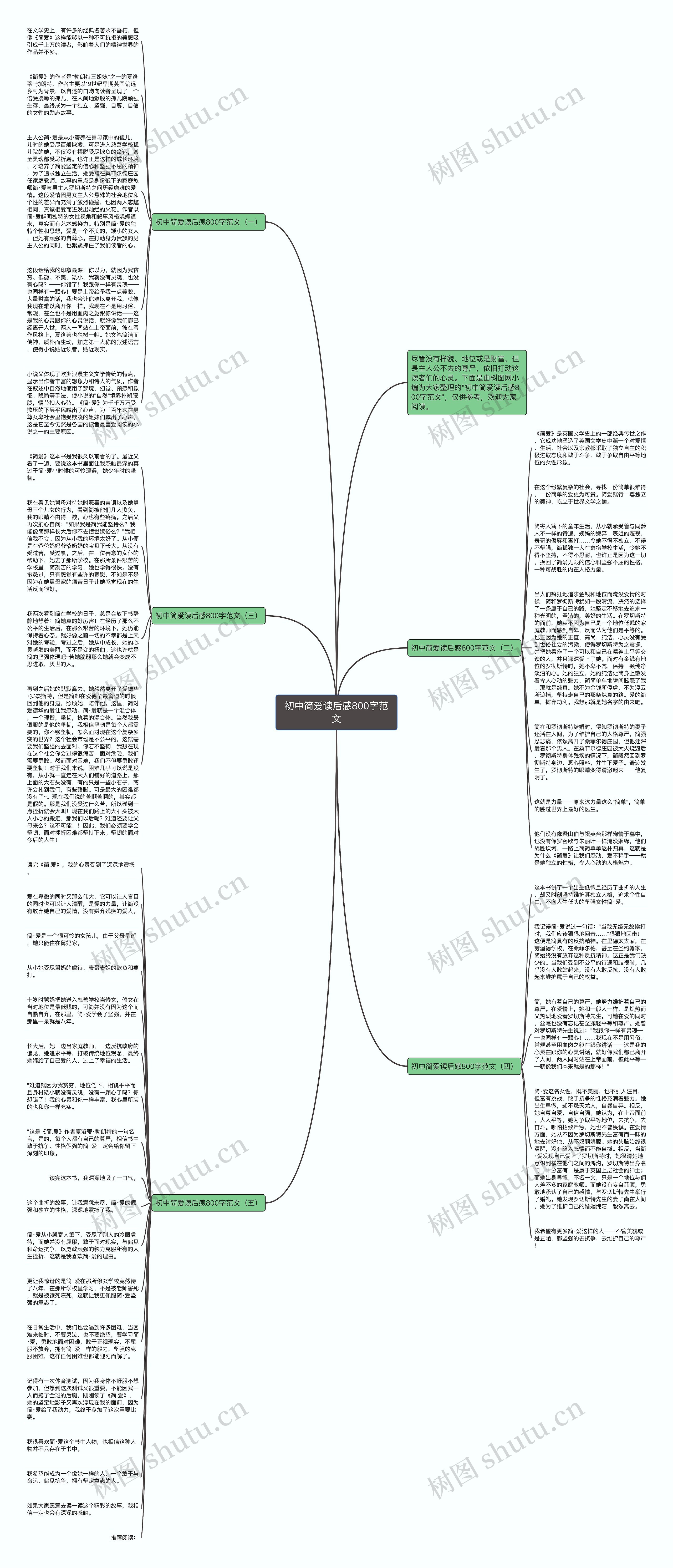 初中简爱读后感800字范文思维导图