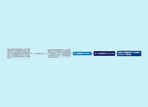 初三物理教师工作计划