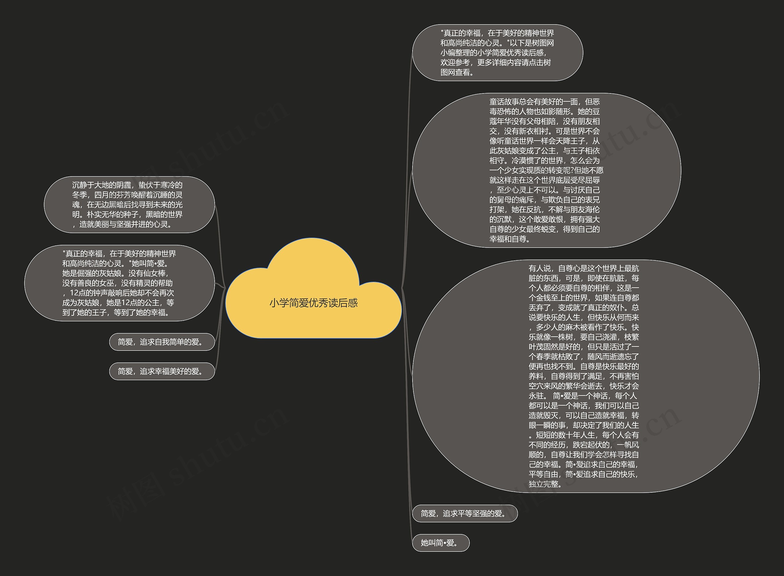 小学简爱优秀读后感思维导图