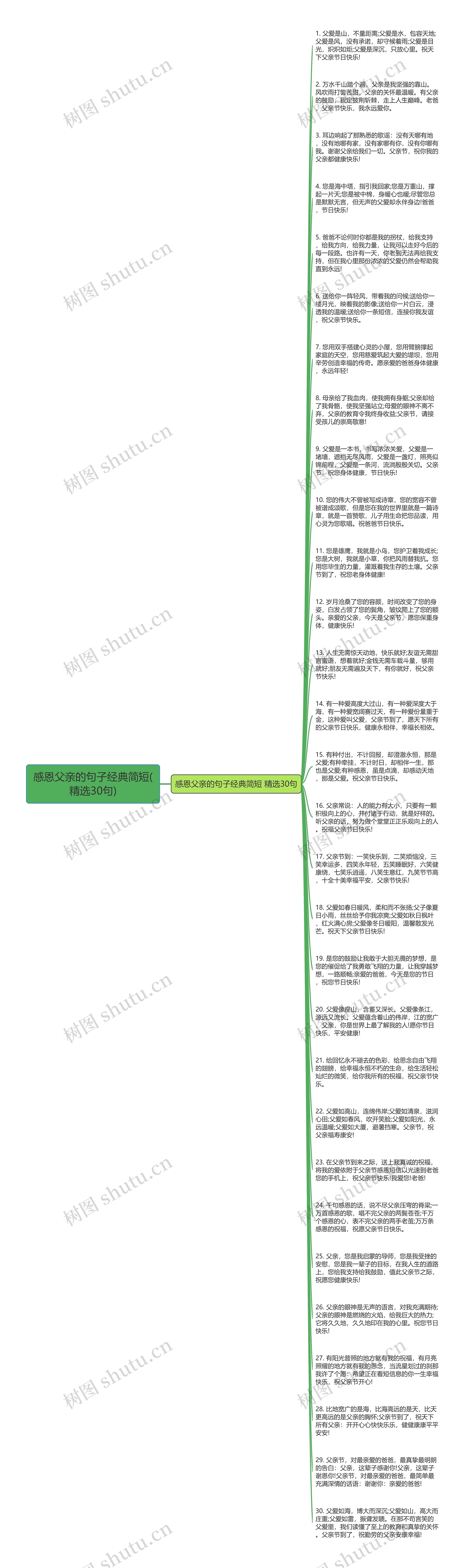 感恩父亲的句子经典简短(精选30句)思维导图