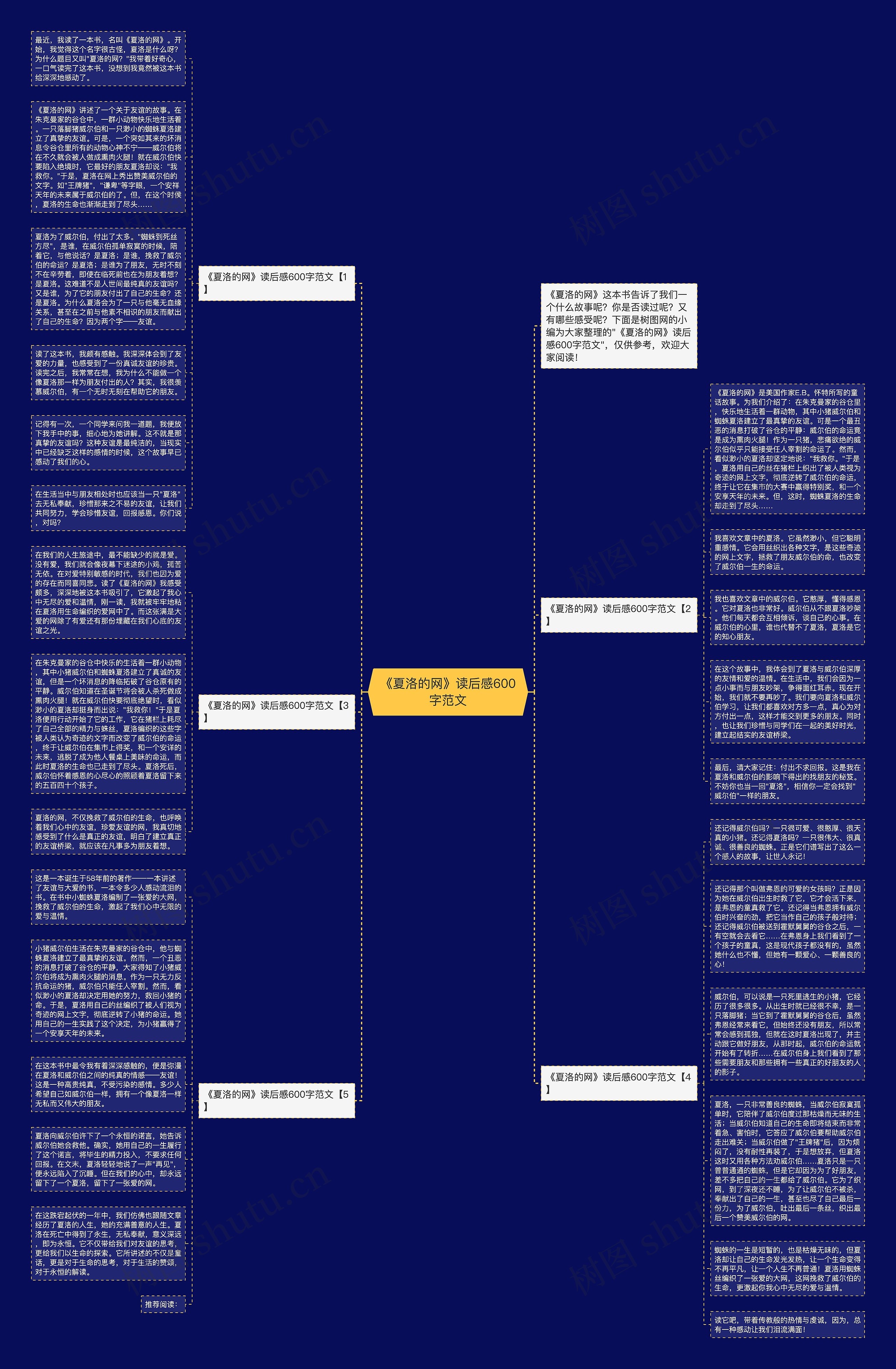 《夏洛的网》读后感600字范文思维导图