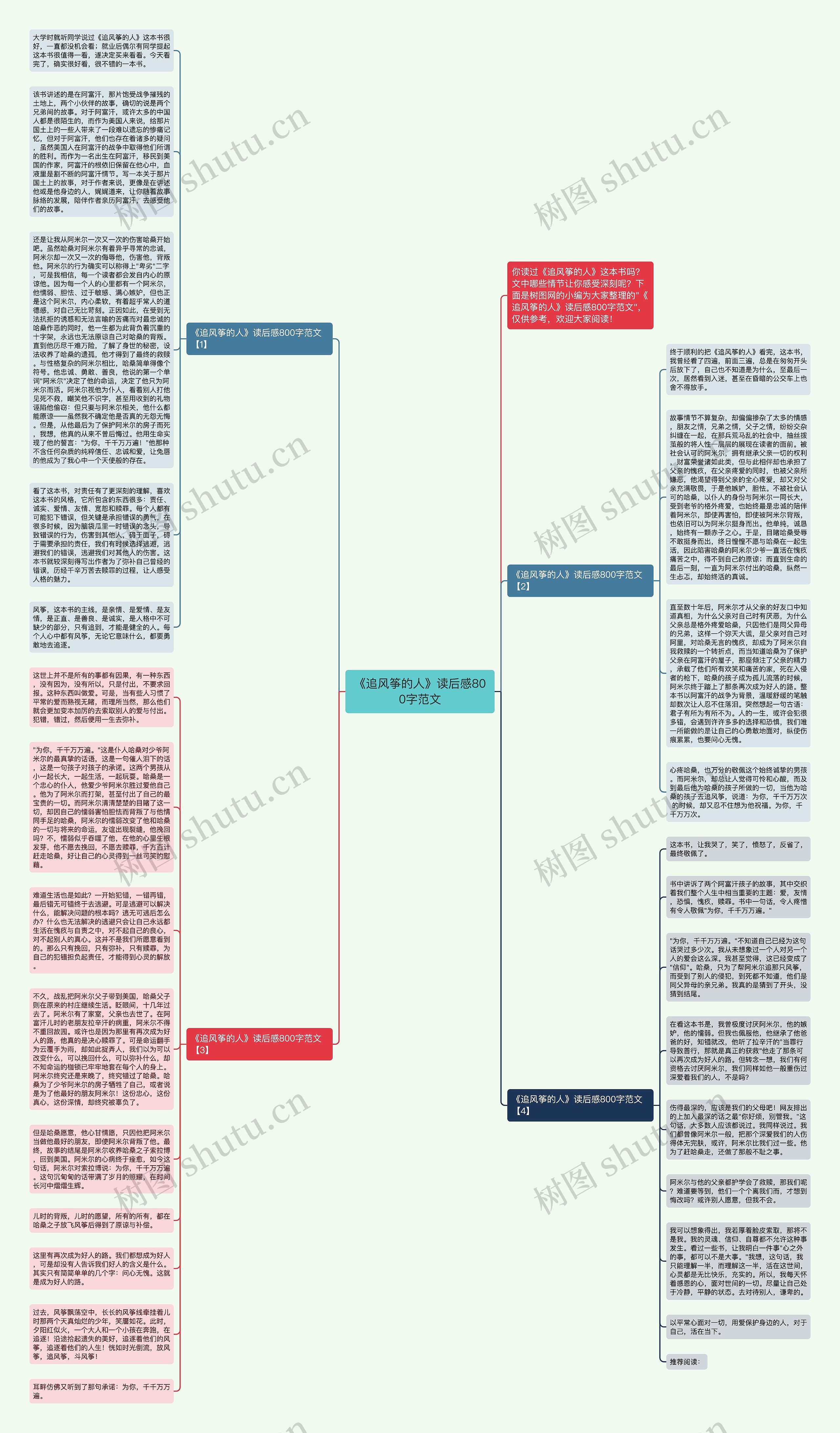 《追风筝的人》读后感800字范文思维导图
