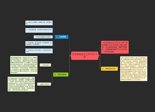 五年级班主任工作计划 小学