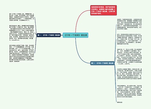 《只有一个地球》读后感