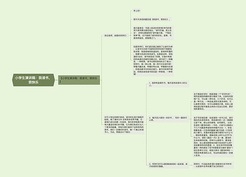 小学生演讲稿：我读书，我快乐