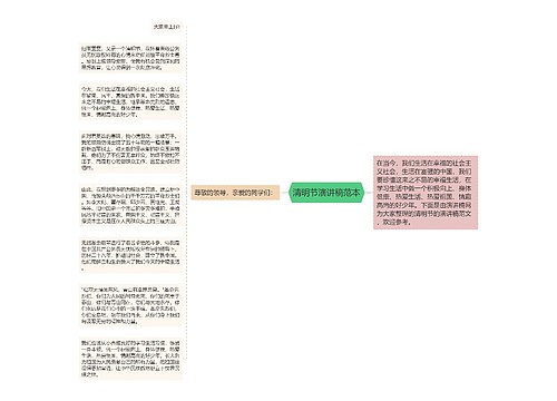 清明节演讲稿范本