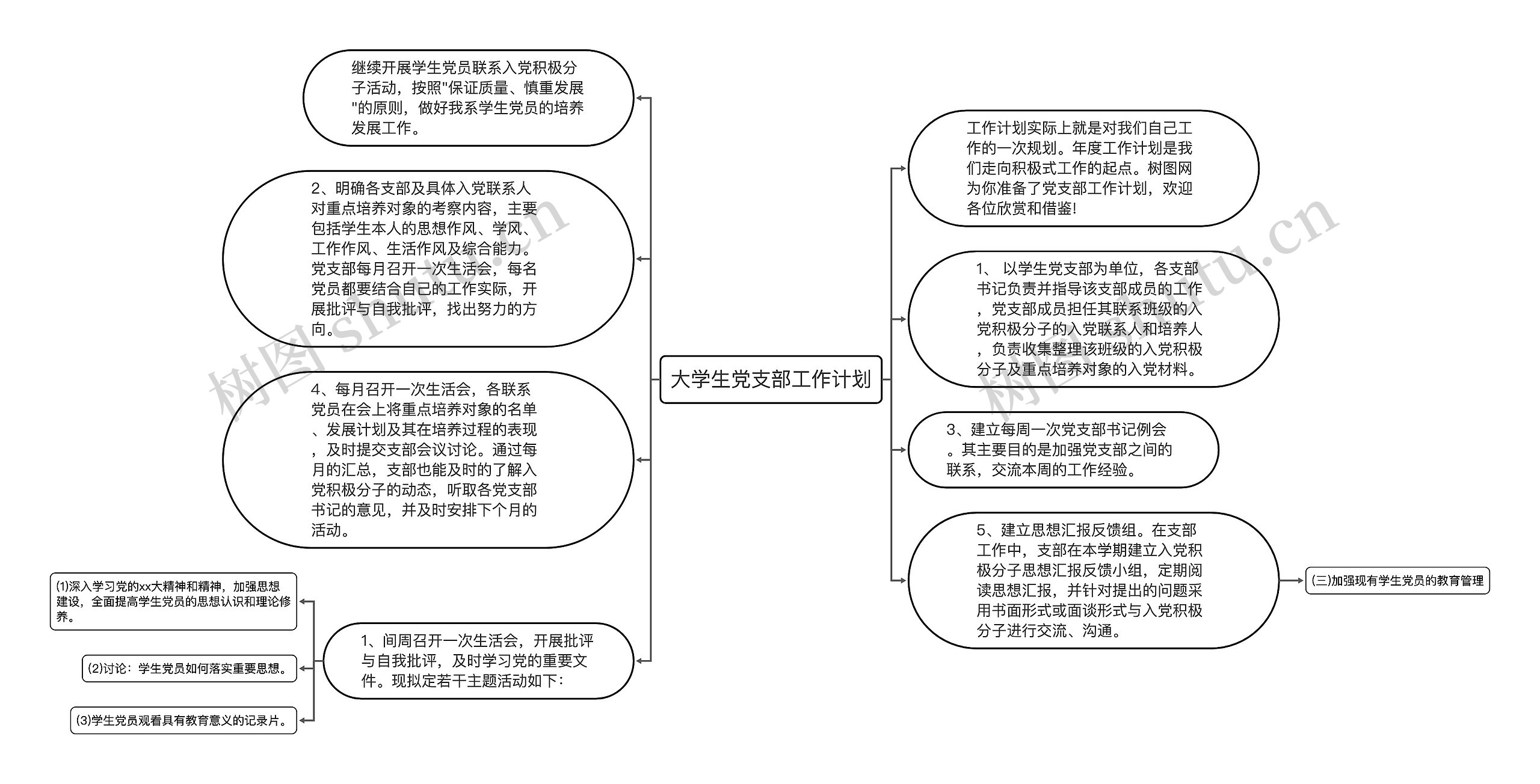 大学生党支部工作计划思维导图