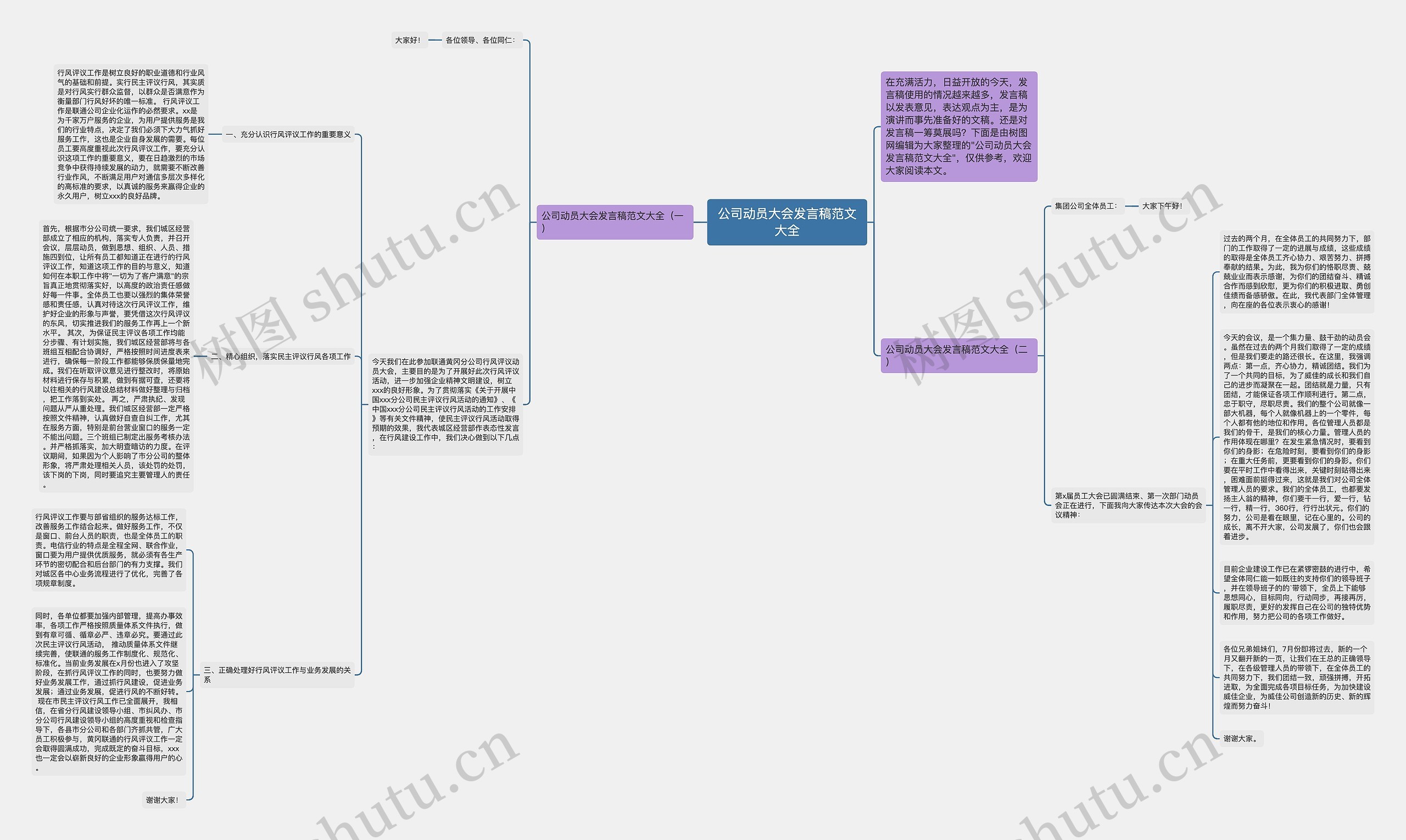 公司动员大会发言稿范文大全思维导图