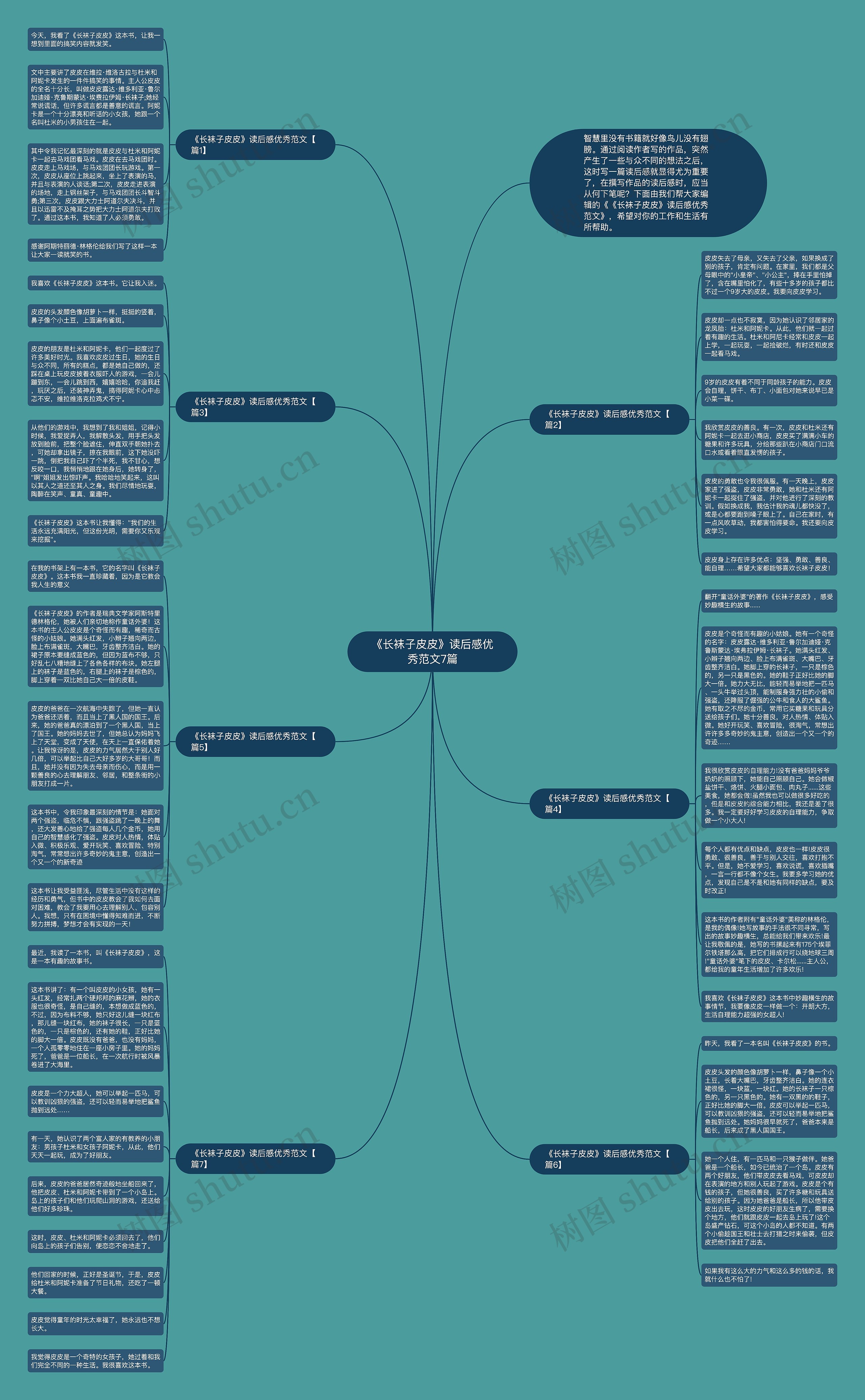 《长袜子皮皮》读后感优秀范文7篇思维导图
