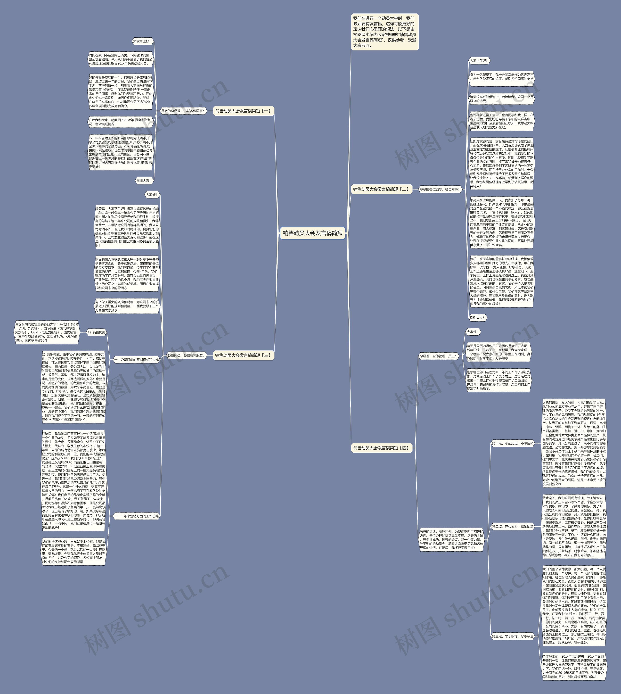 销售动员大会发言稿简短思维导图